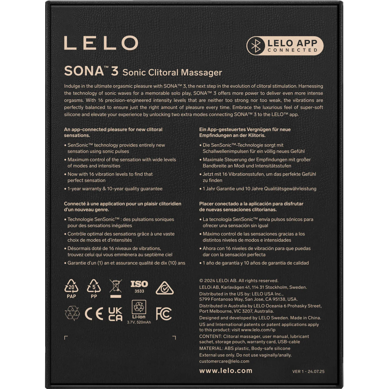 LELO SONAâ„¢ 3 Waterproof Rechargeable Sonic Clitoral Massager - Image 7