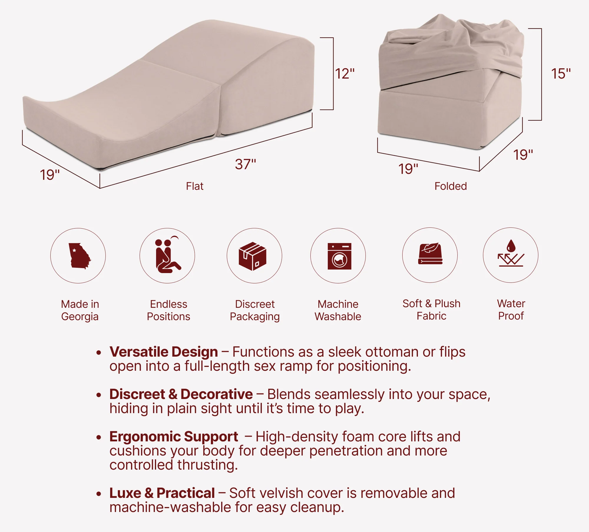 Liberator Flip Ramp Convertible Sex Pillow & Ottoman With Slipcover - Image 18