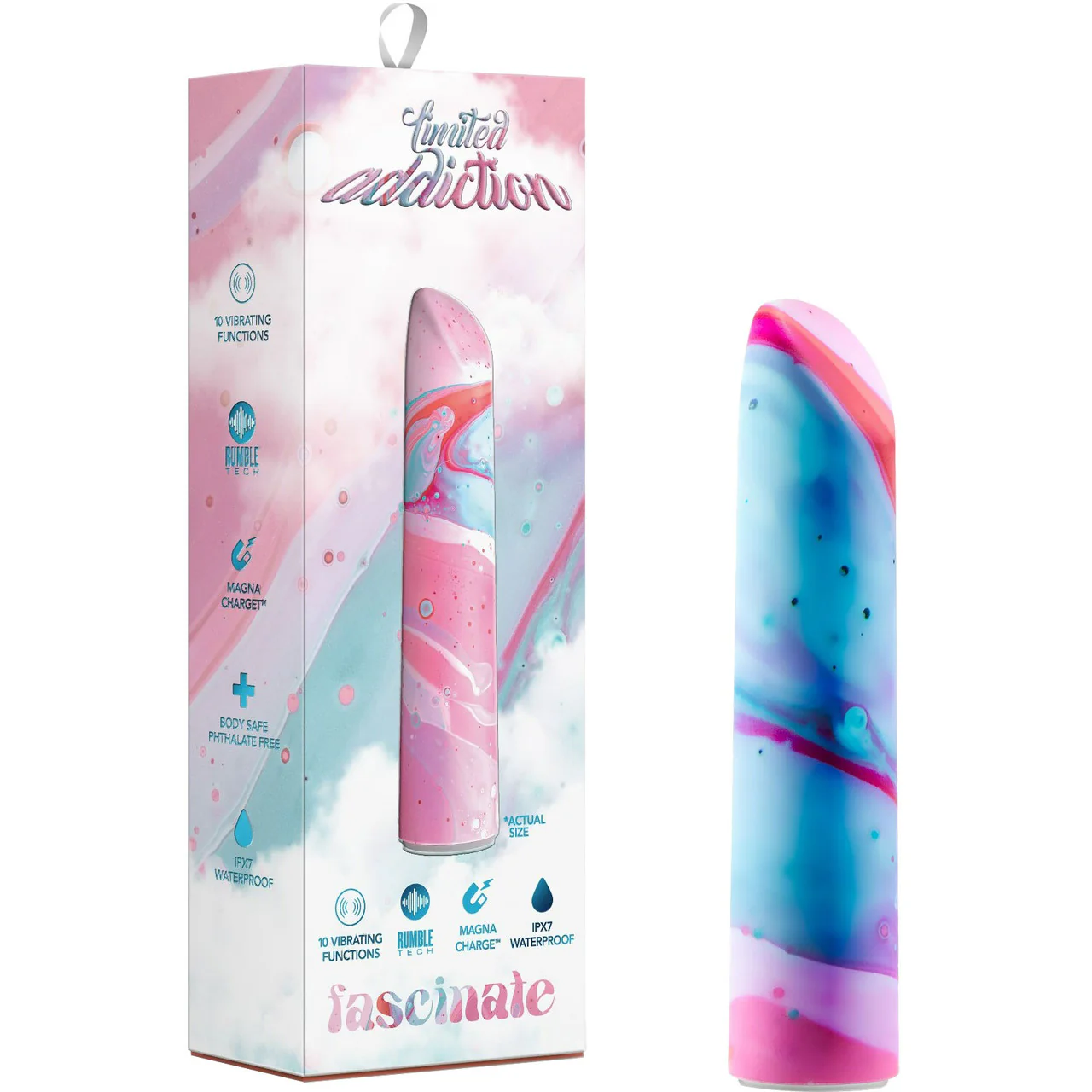 Limited Addiction Fascinate Rechargeable Waterproof Power Vibe By Blush - Peach - Image 7