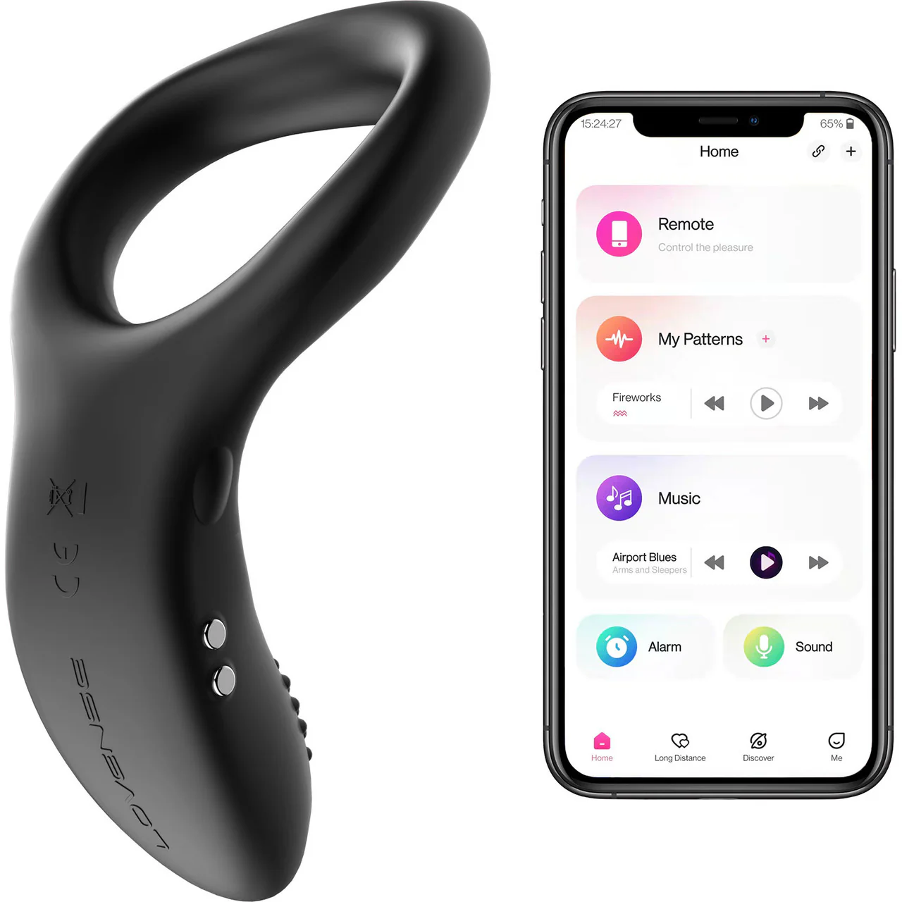 Lovense Diamo Silicone Waterproof Rechargeable App Compatible Vibrating Cock Ring - Image 2