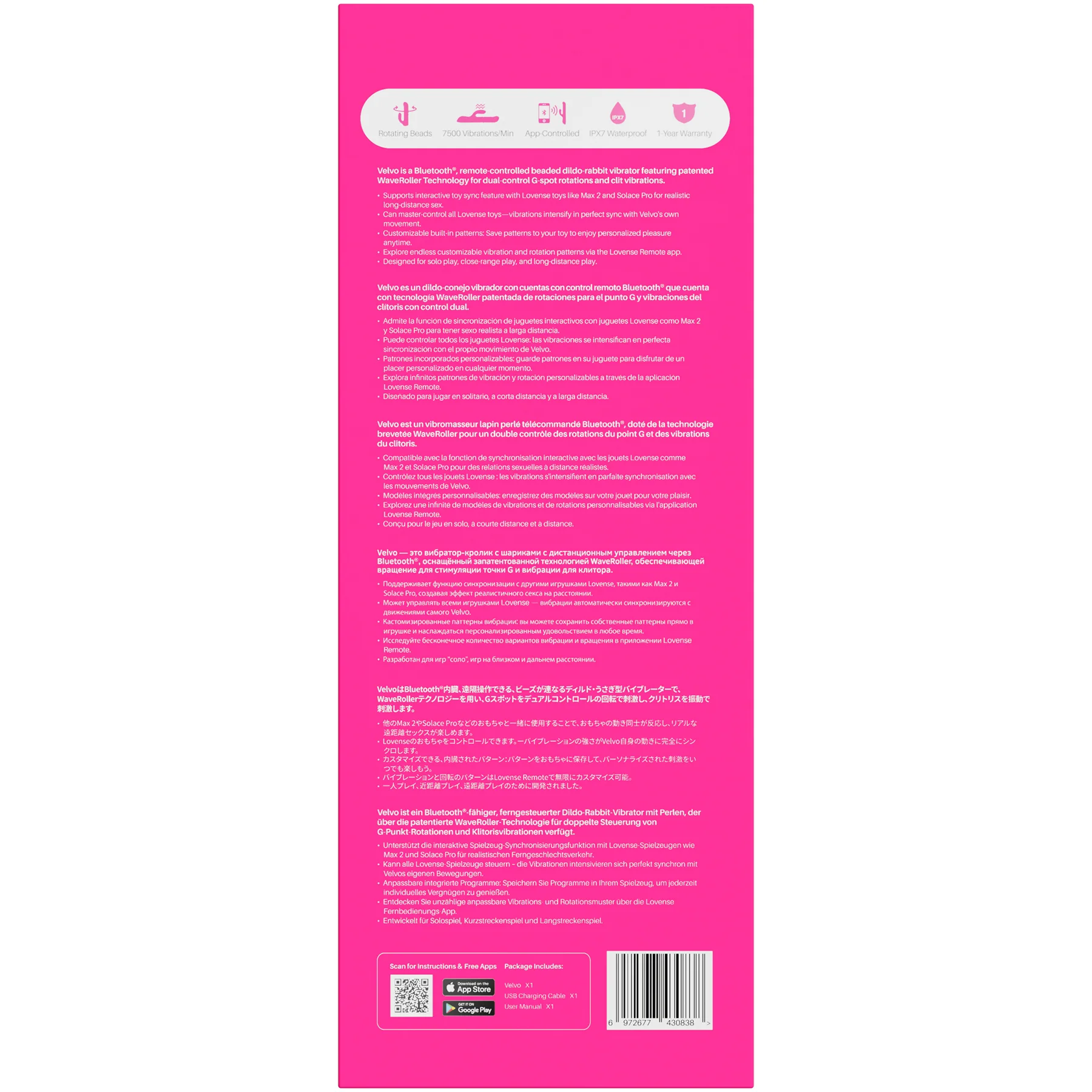 Lovense Velvo App Enabled Rolling Bead G-Spot & Clit Rabbit Vibrator - Image 7