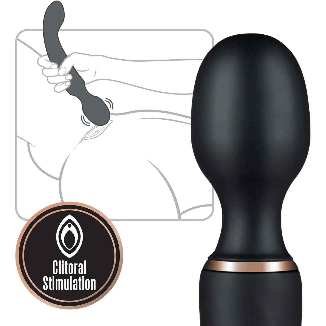 Lush Gia Rechargeable Silicone Dual Use Wand Style Vibrator By Blush - Black - Image 5