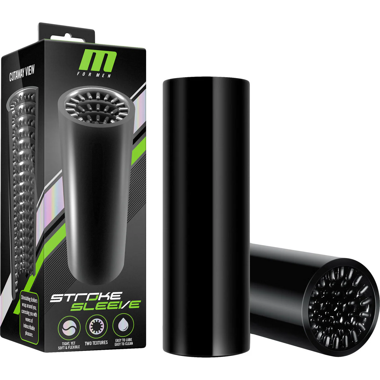 M for Men Stroke Sleeve Penis Masturbator By Blush - Black - Image 7