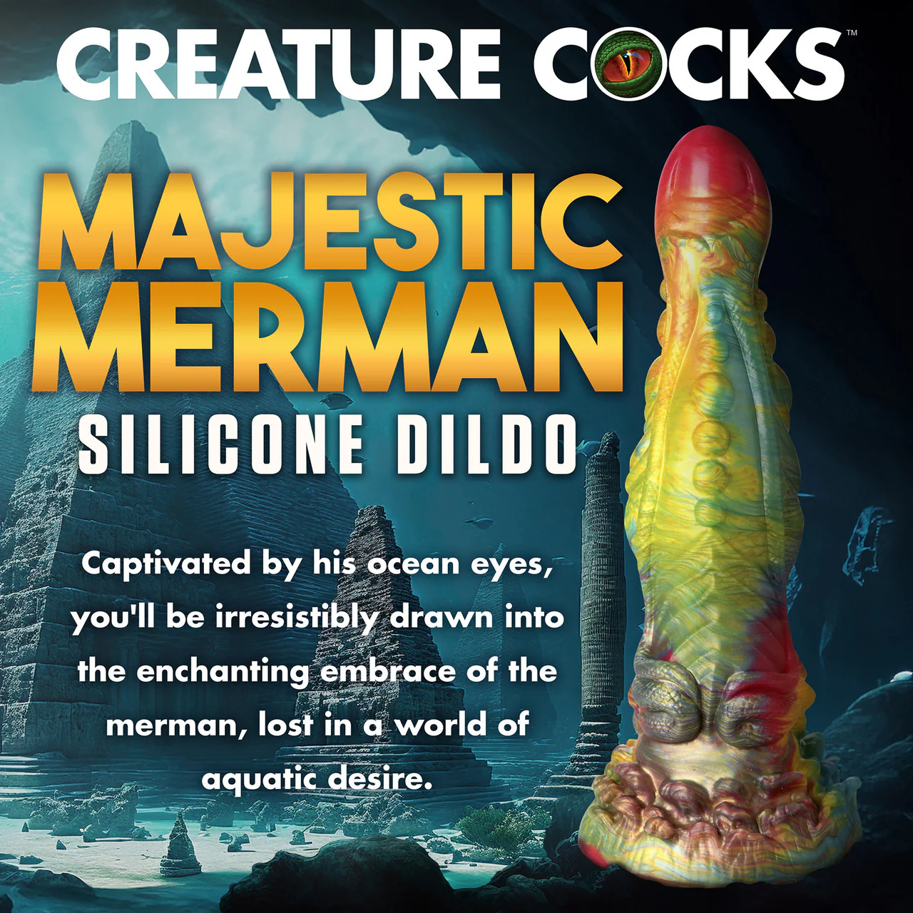 Majestic Merman 10" Silicone Suction Cup Dildo By Creature Cocks - Image 12
