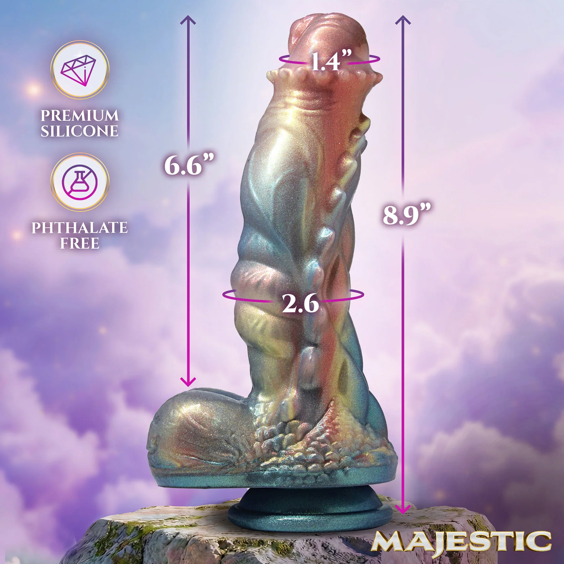 Majestic Seraphina Dragon 9" Silicone Dildo By Creature Cocks - Image 8