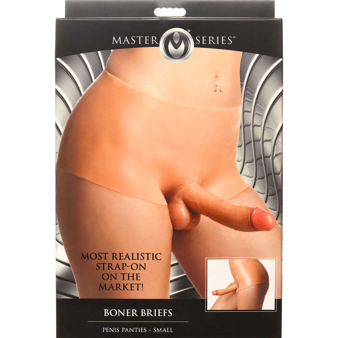 Master Series Boner Briefs Silicone Wearable Penis Panties With Posable Dildo - Vanilla - Image 20
