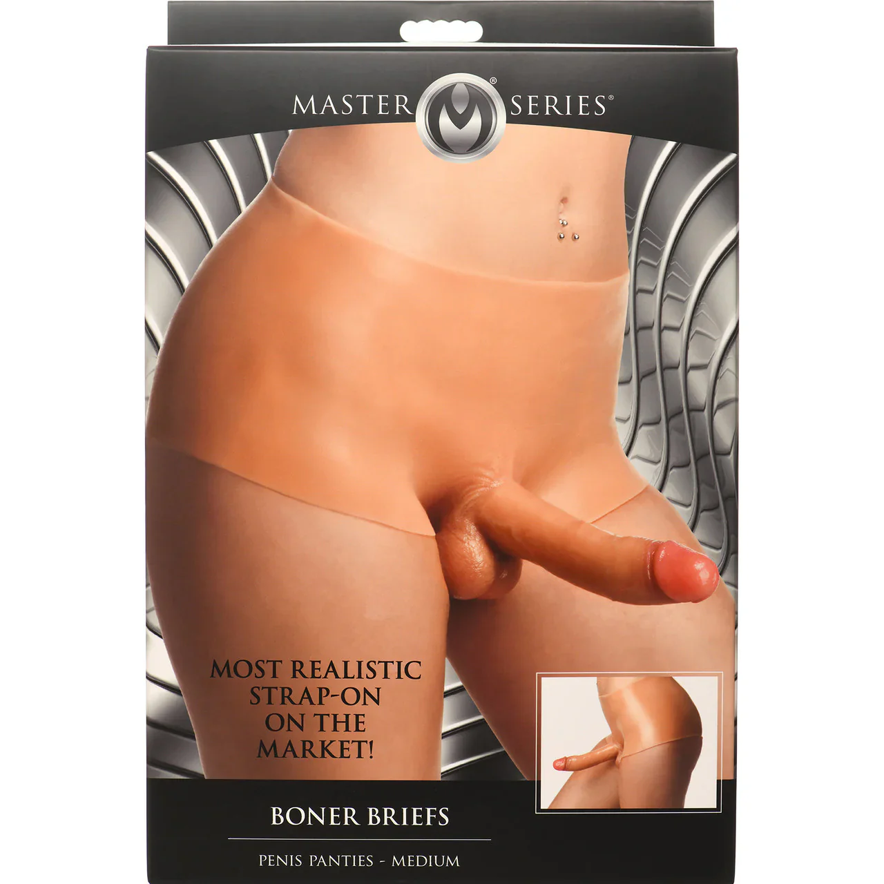 Master Series Boner Briefs Silicone Wearable Penis Panties With Posable Dildo - Vanilla - Image 21