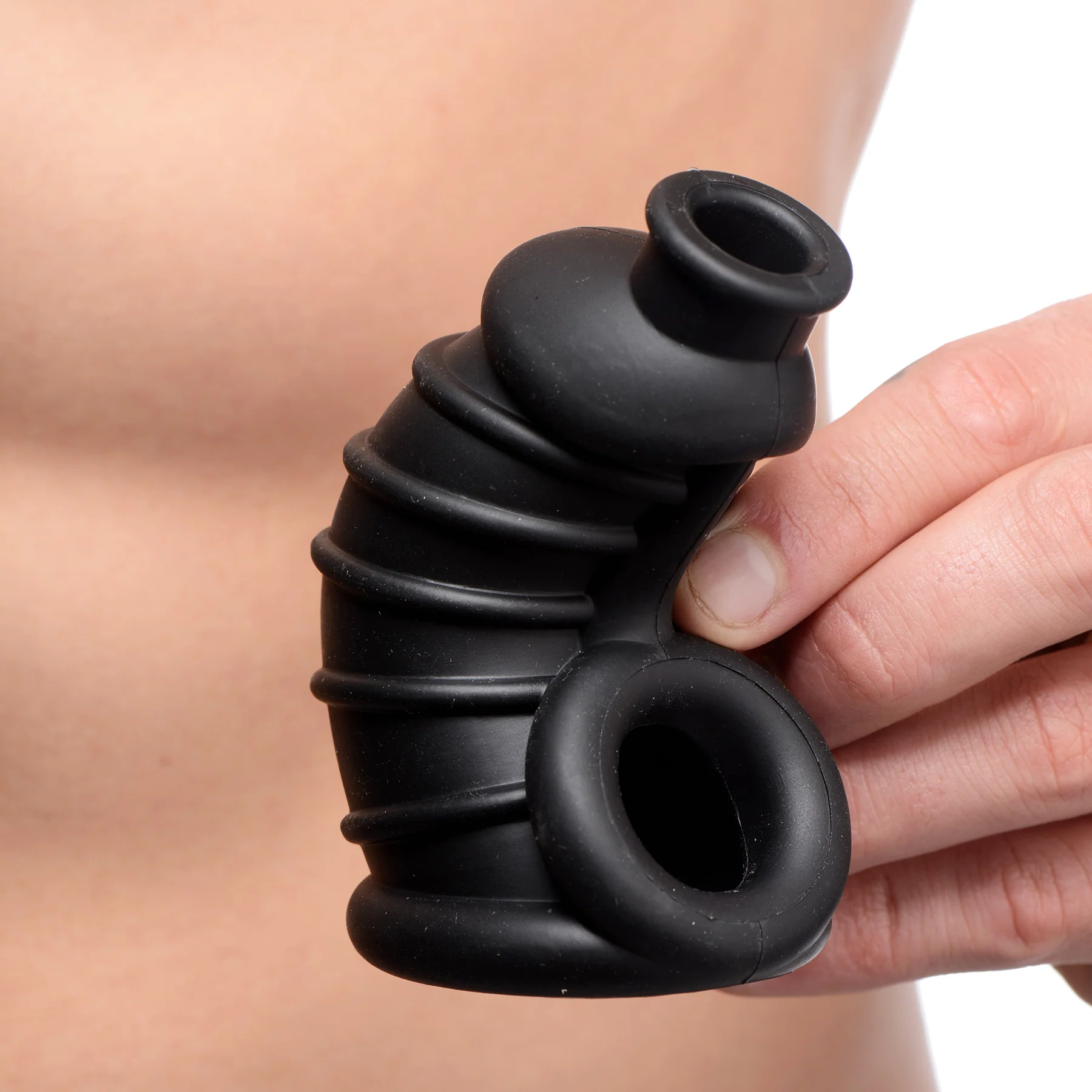 Master Series Dark Chamber Silicone Chastity Cage - Image 2