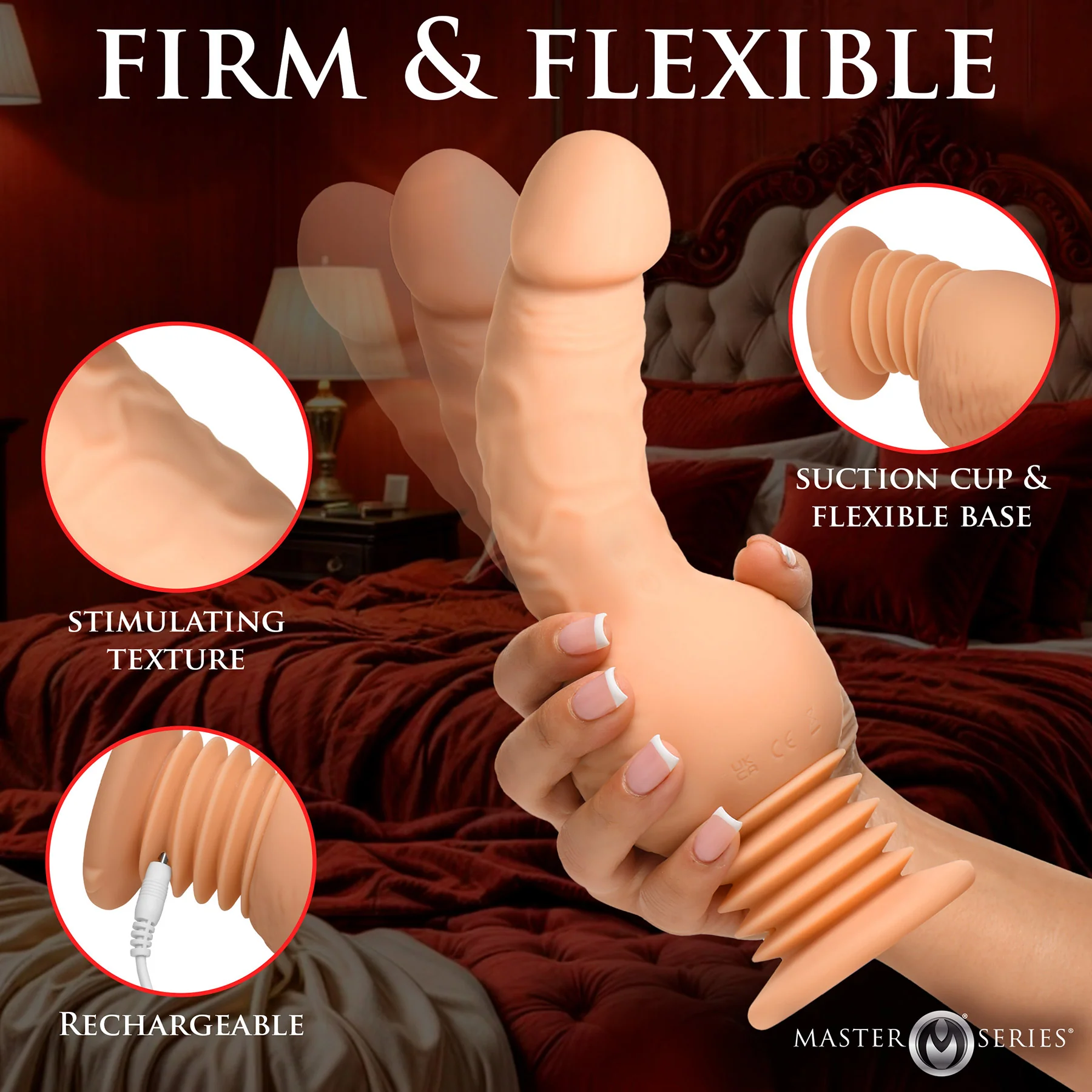 Master Series Passion Pounder Thrusting Sex Shaker - Auto-Thrusting and Gyrating Silicone Dildo - Image 5