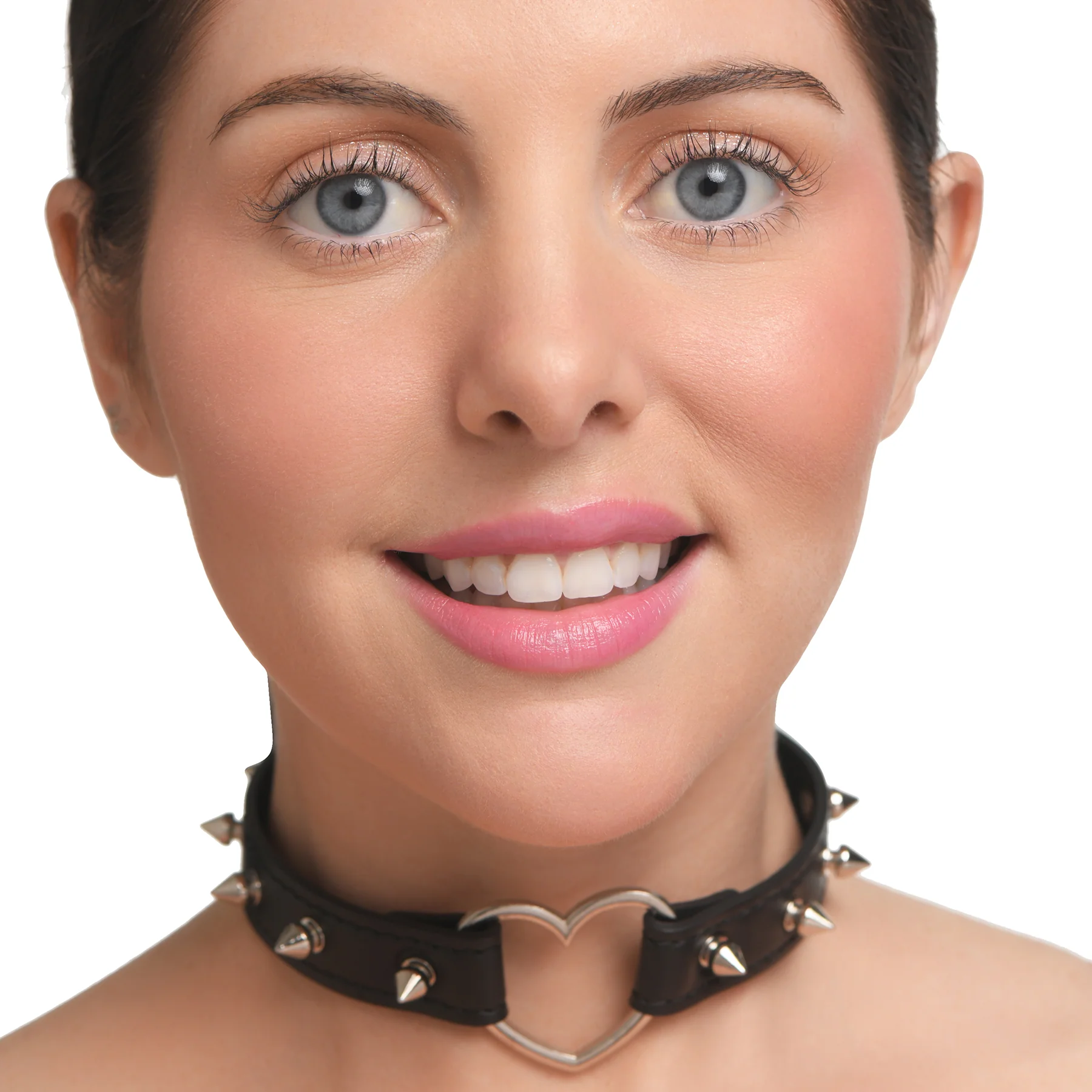 Master Series Spiked Heart Choker - Black - Image 2