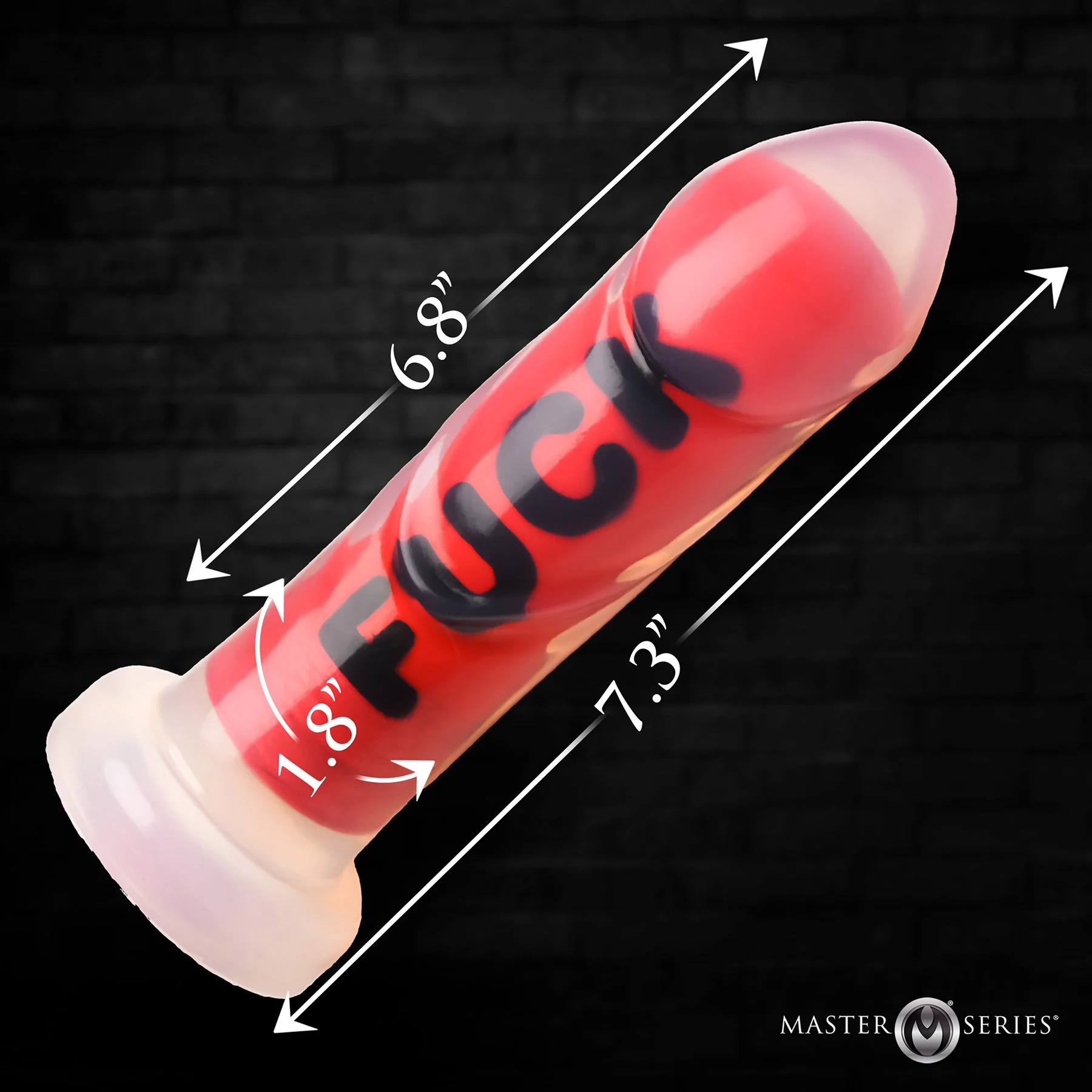 Master Series Explicit Text Silicone Dildo - Image 13