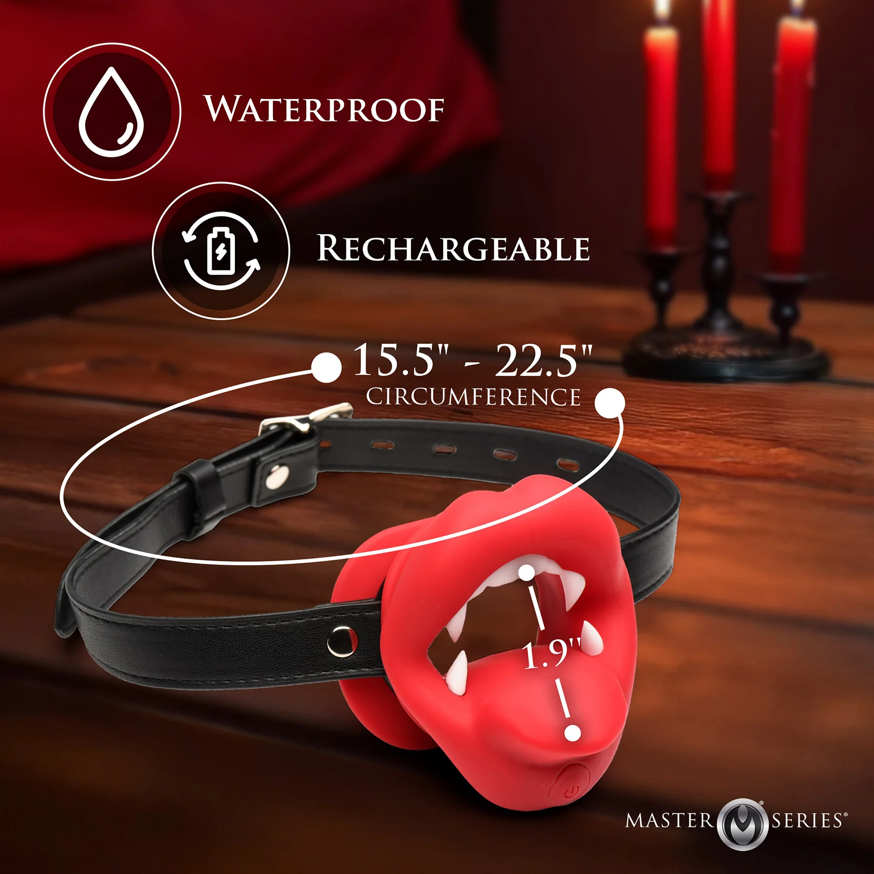 Master Series Vampire Vibrating Silicone Mouth Gag - Image 6