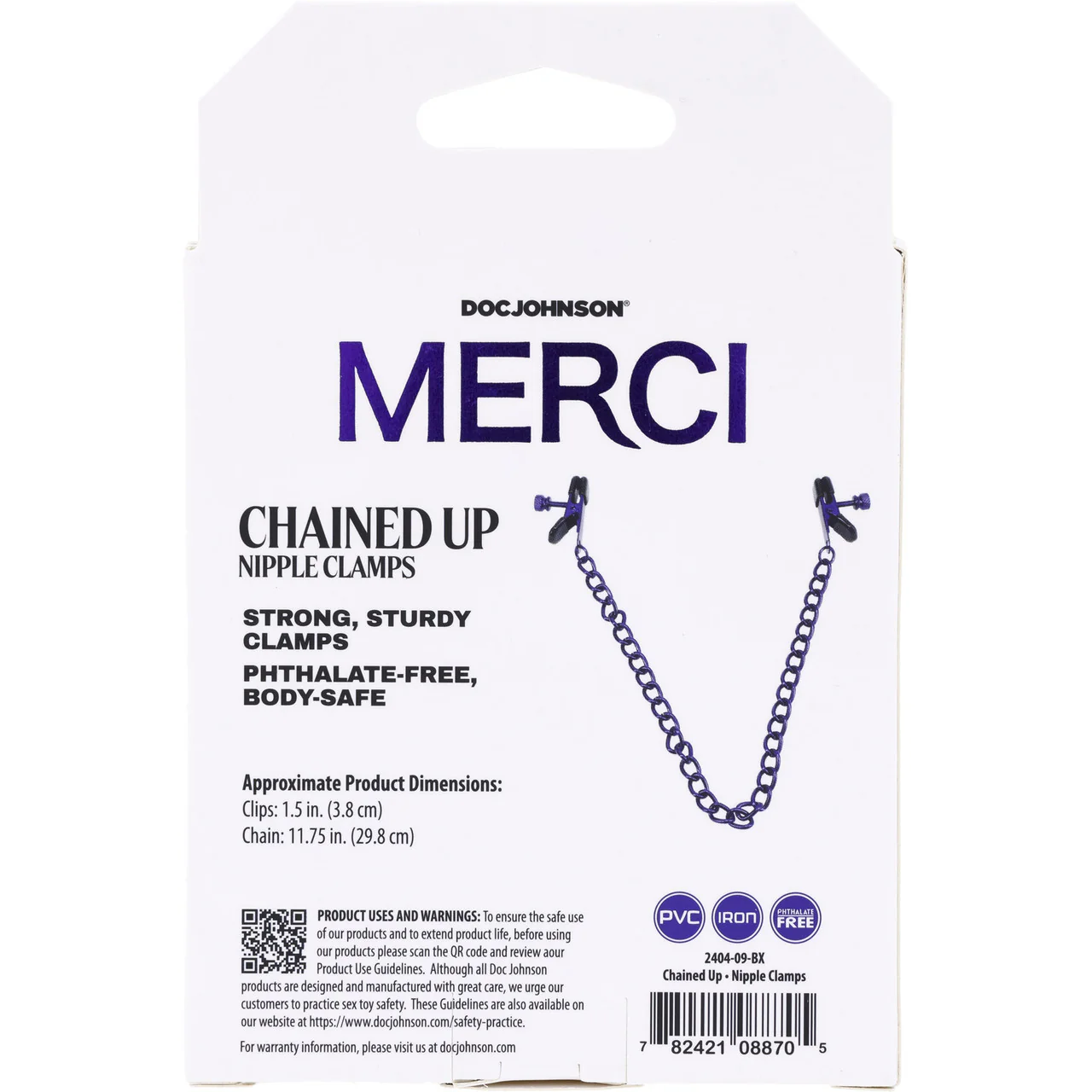 MERCI Chained Up Nipple Clamps By Doc Johnson - Violet - Image 6