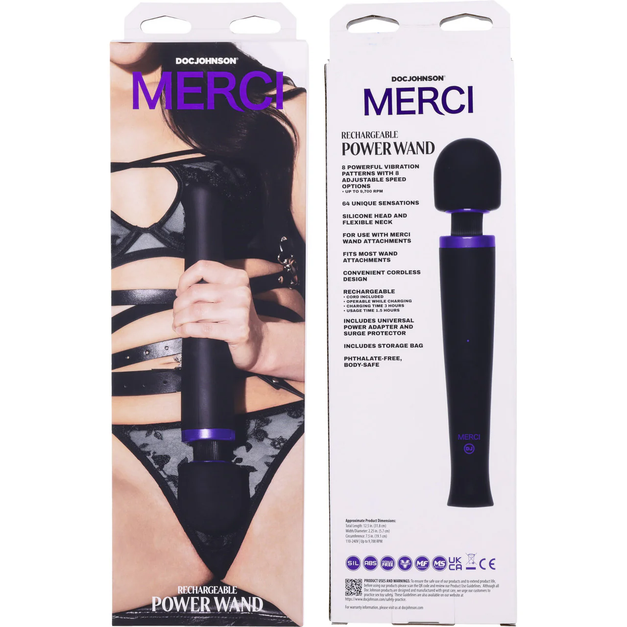 MERCI Rechargeable Power Wand Silicone Vibrator By Doc Johnson - Image 9