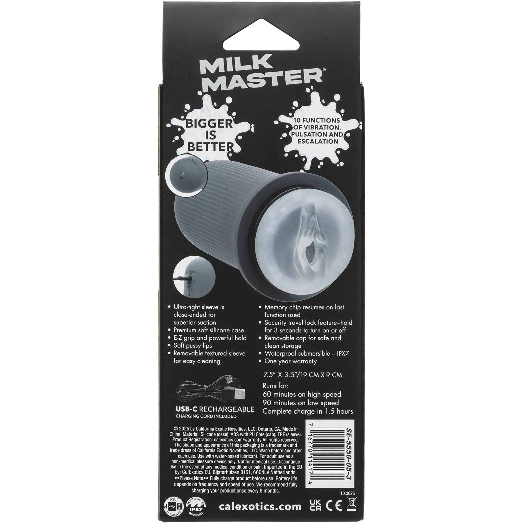 Milk Master™ Grip-N-Stroke Pussy Vibrating Penis Masturbator - Image 9