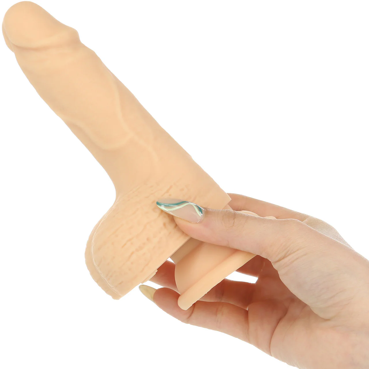 Naked Addiction Thrusting 6.5" Silicone Suction Cup Dildo With Balls - Vanilla - Image 4