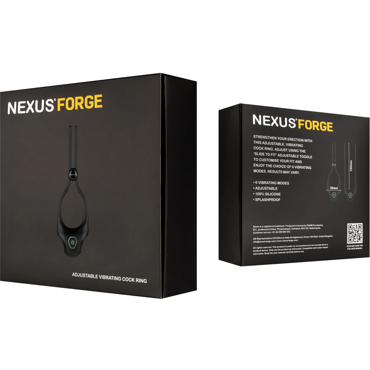 Nexus Forge Adjustable Rechargeable Vibrating Silicone Cock Ring - Image 7