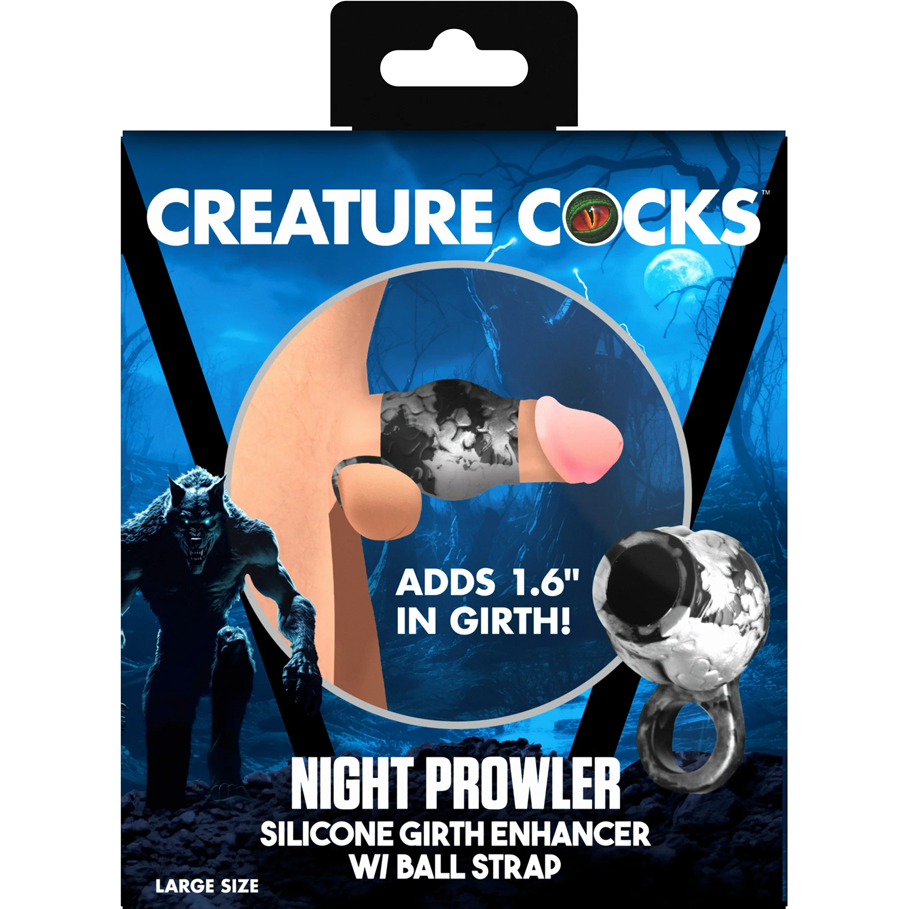 Night Prowler Silicone Penis Sleeve & Ball Stretcher By Creature Cocks - Image 16