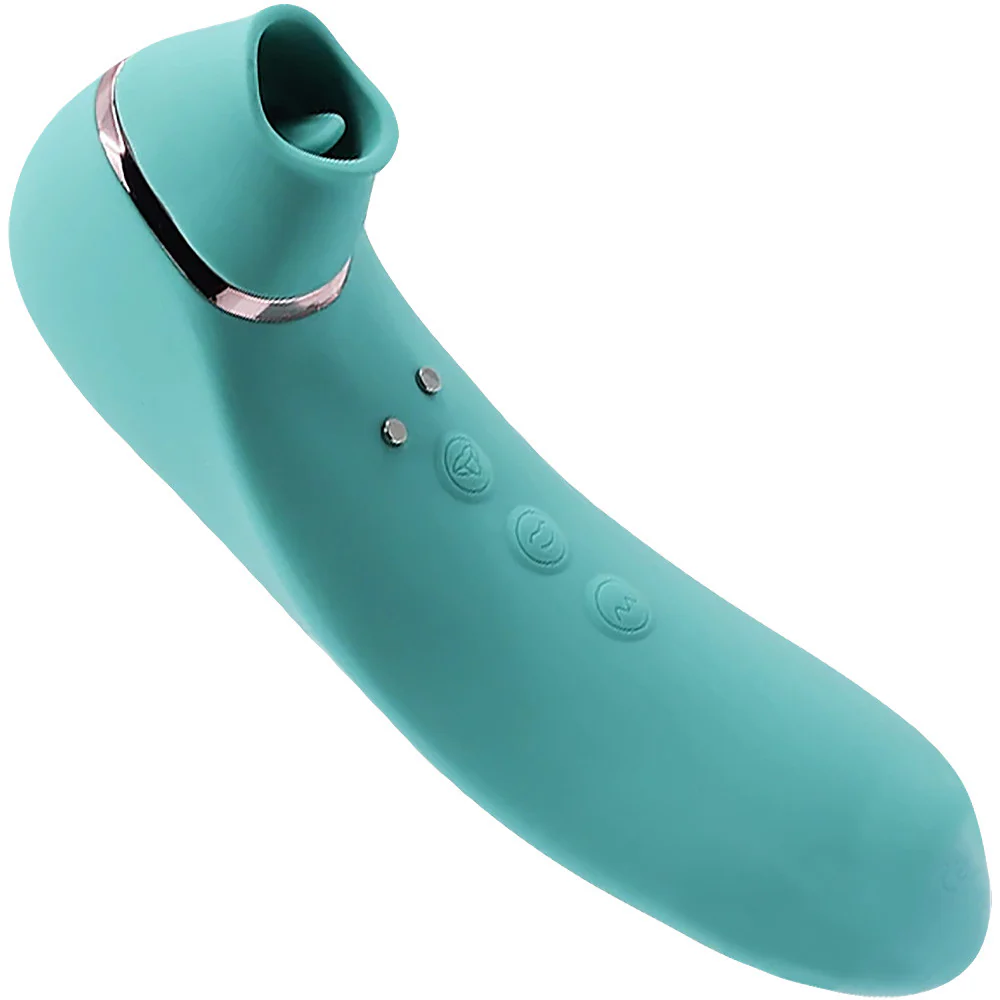 NU Sensuelle Trinitii 26-Function Flickering Tongue Vibrator With Suction - Electric Blue