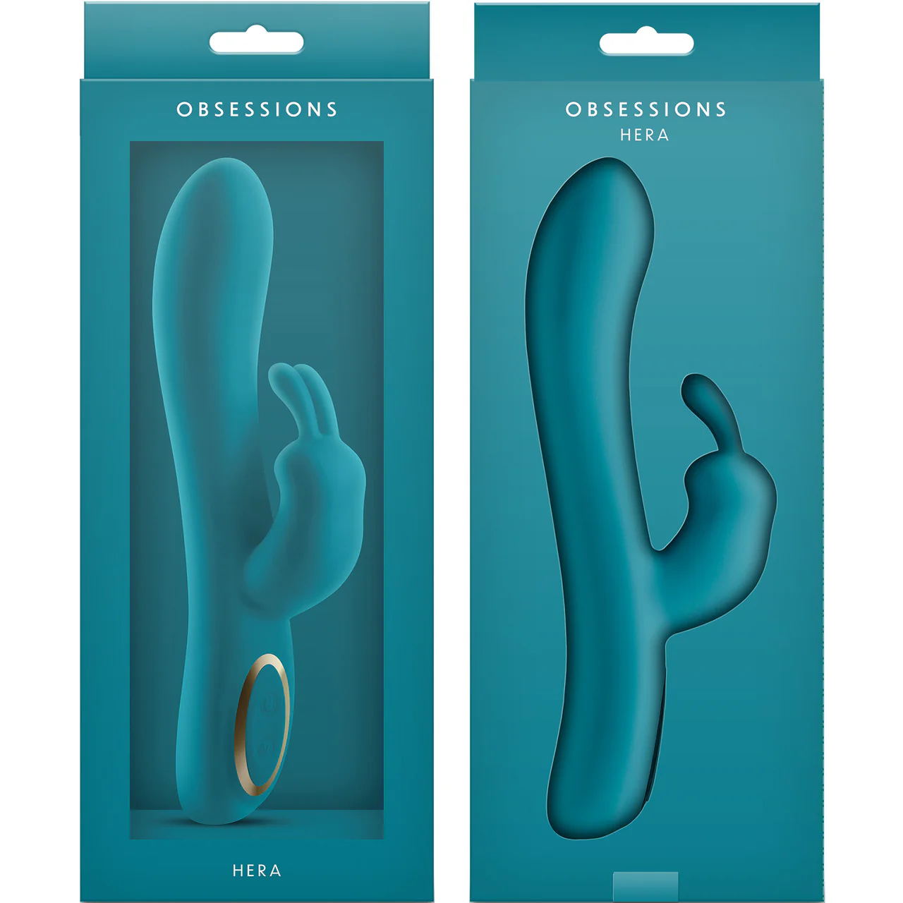 Obsessions Hera Rechargeable Silicone Waterproof Rabbit Vibrator - Dark Green - Image 3