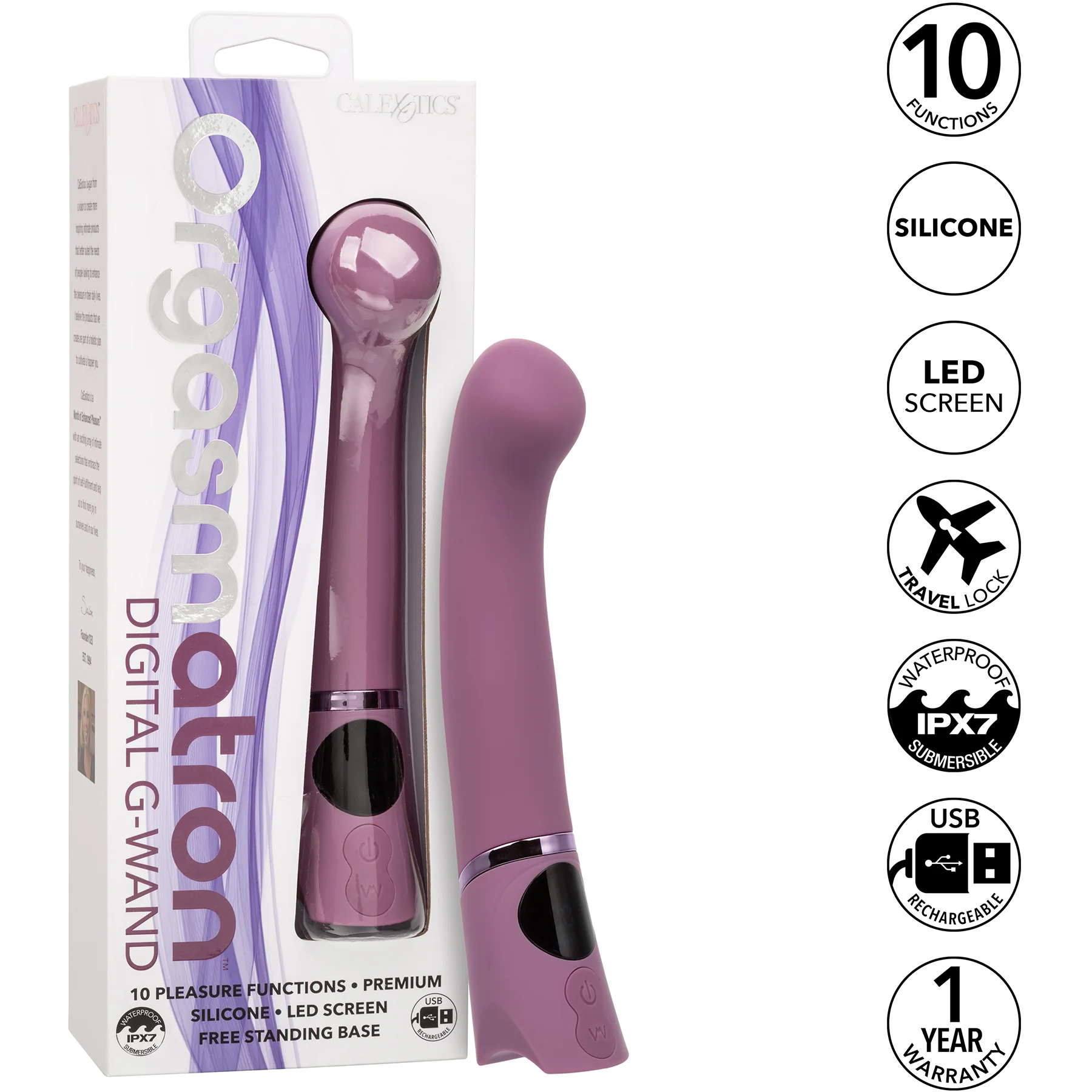 Orgasmatron Digital G-Wand Rechargeable Waterproof Silicone G-Spot Massager - Image 8