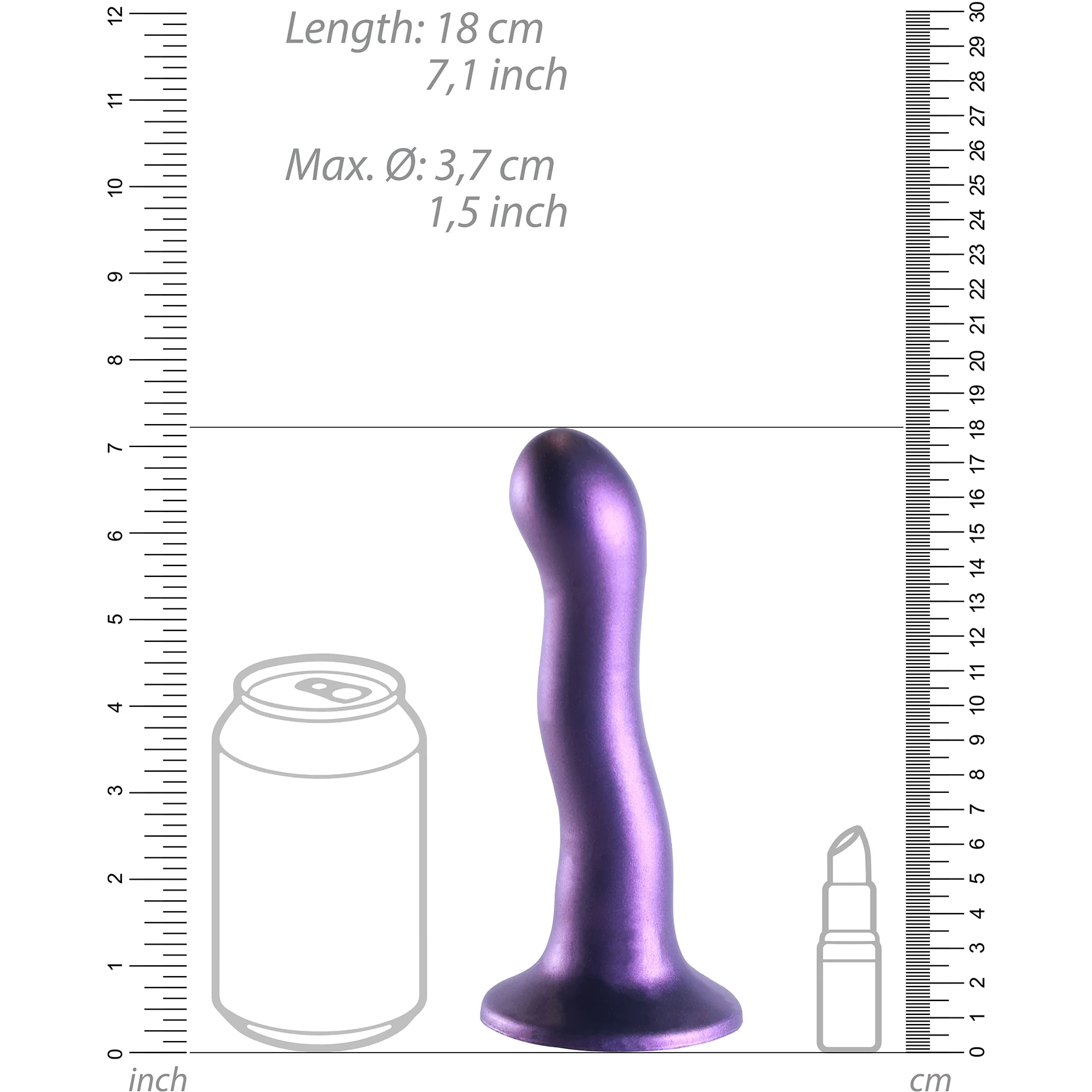 Ouch! 7" Ultra Soft Silicone Curvy Suction Cup G-Spot Dildo - Image 17