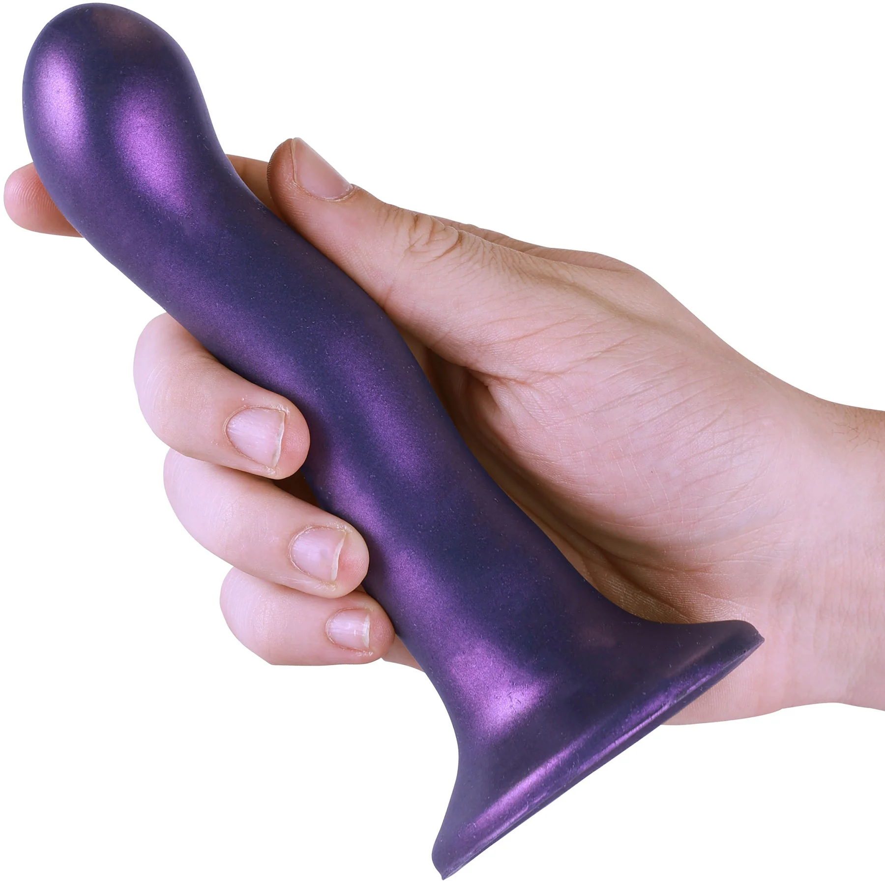 Ouch! 7" Ultra Soft Silicone Curvy Suction Cup G-Spot Dildo - Image 4