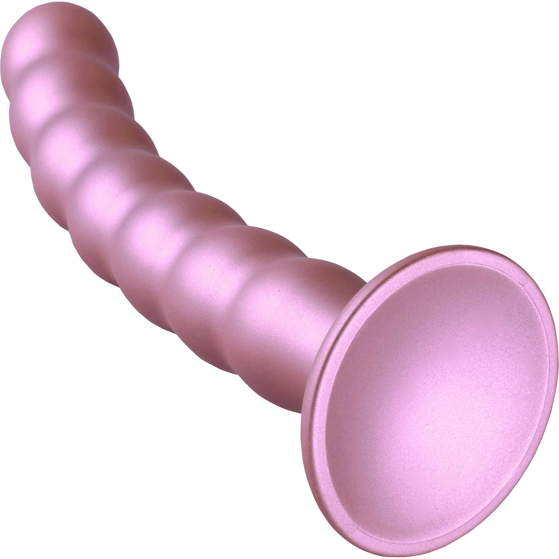 Ouch! 8" Beaded Silicone Suction Cup G-Spot Dildo - Rose - Image 4