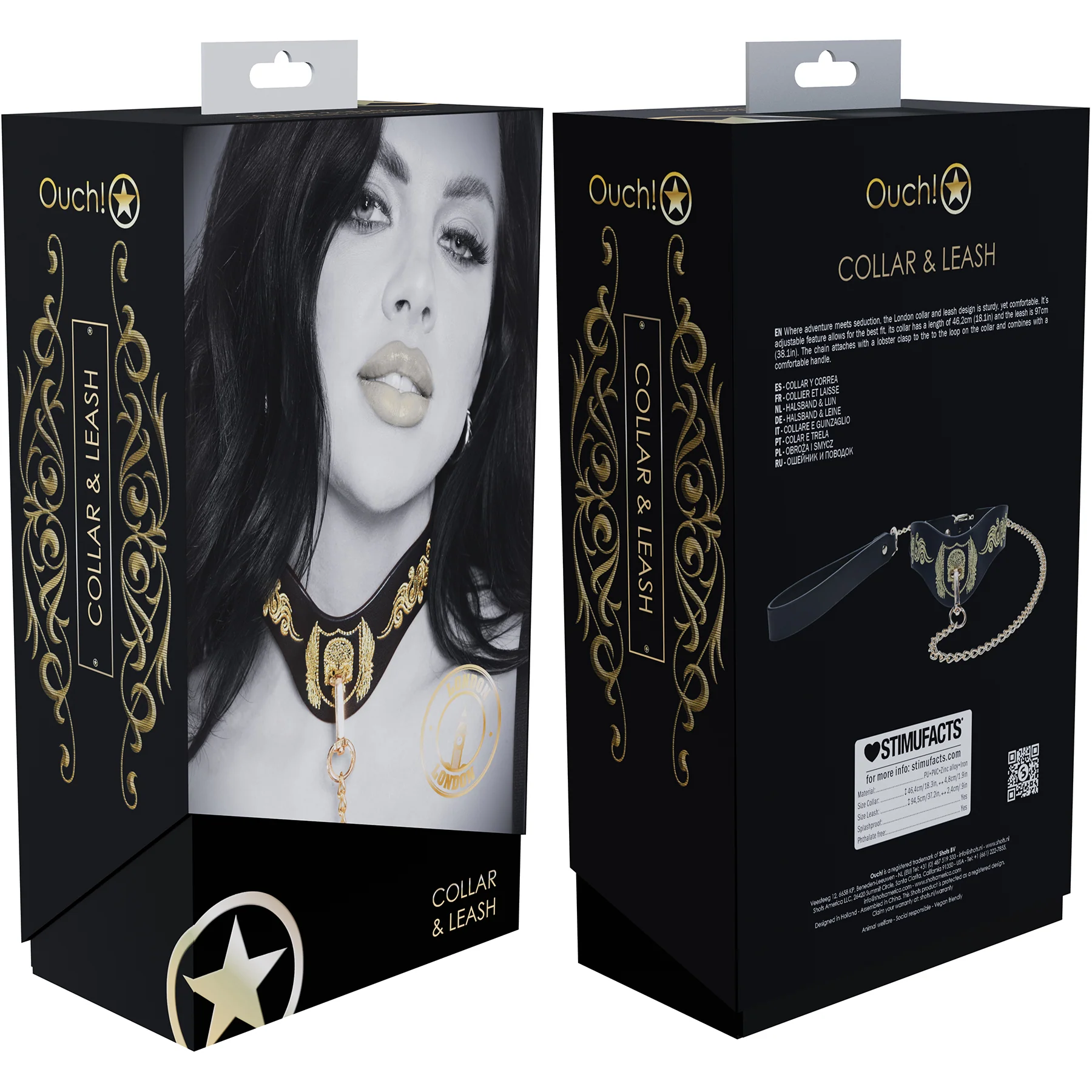 Ouch! London Collection Collar With Leash - Image 4