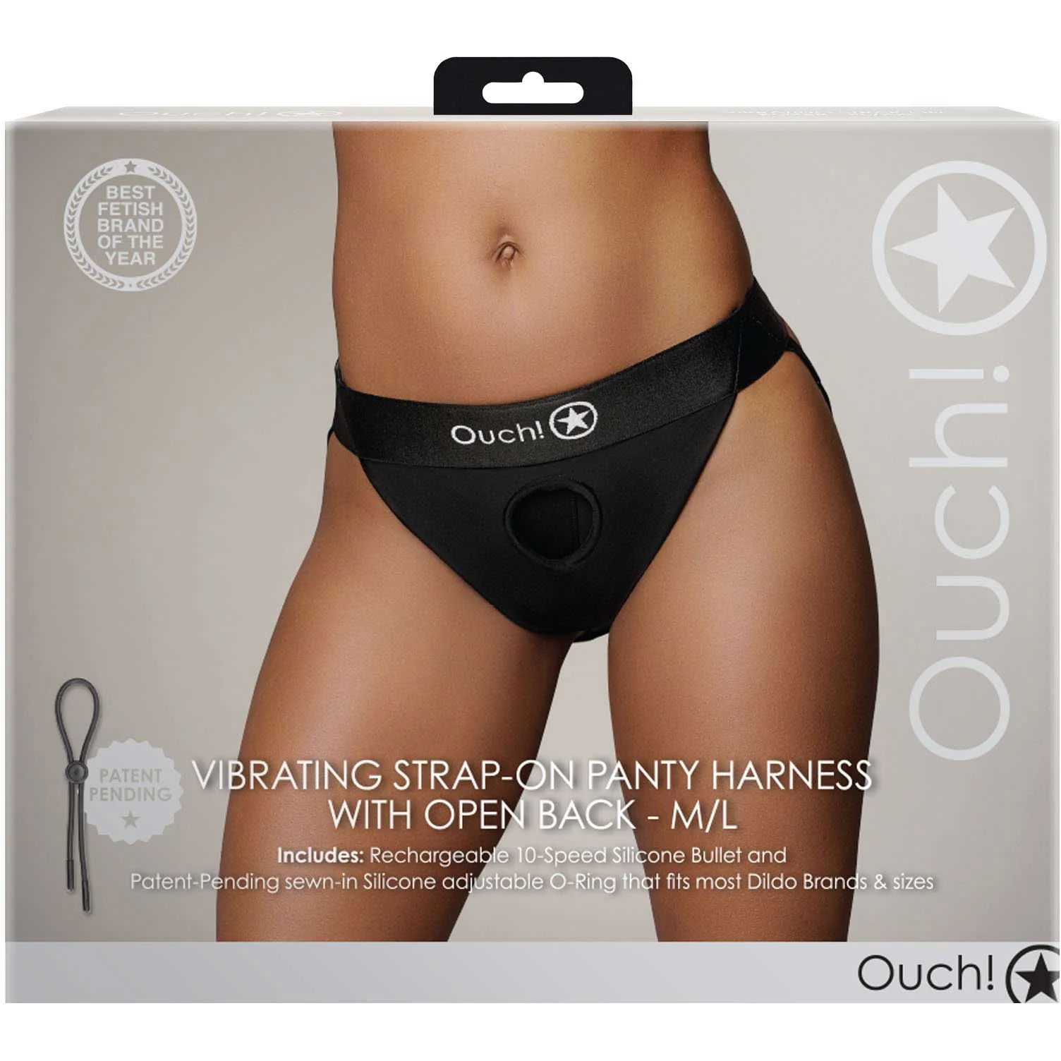 Ouch! Vibrating Strap-On Panty Harness With Open Back - Image 8