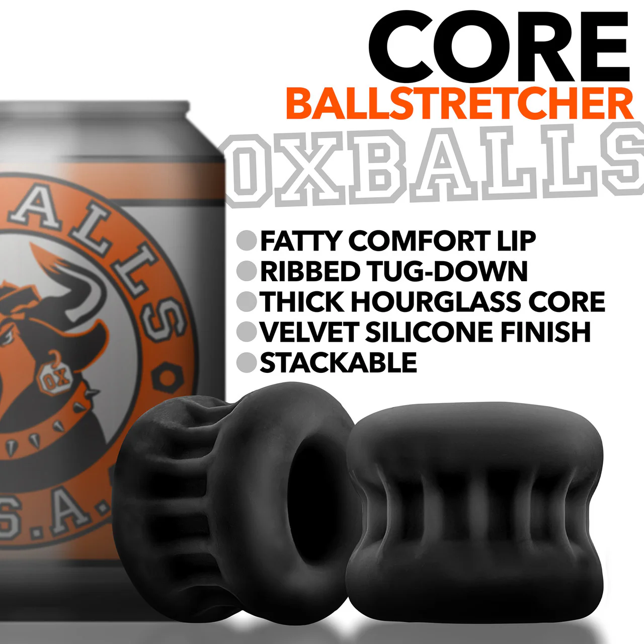 Oxballs Core Ribbed Grip Squeeze Ball Stretcher - Black Ice - Image 8