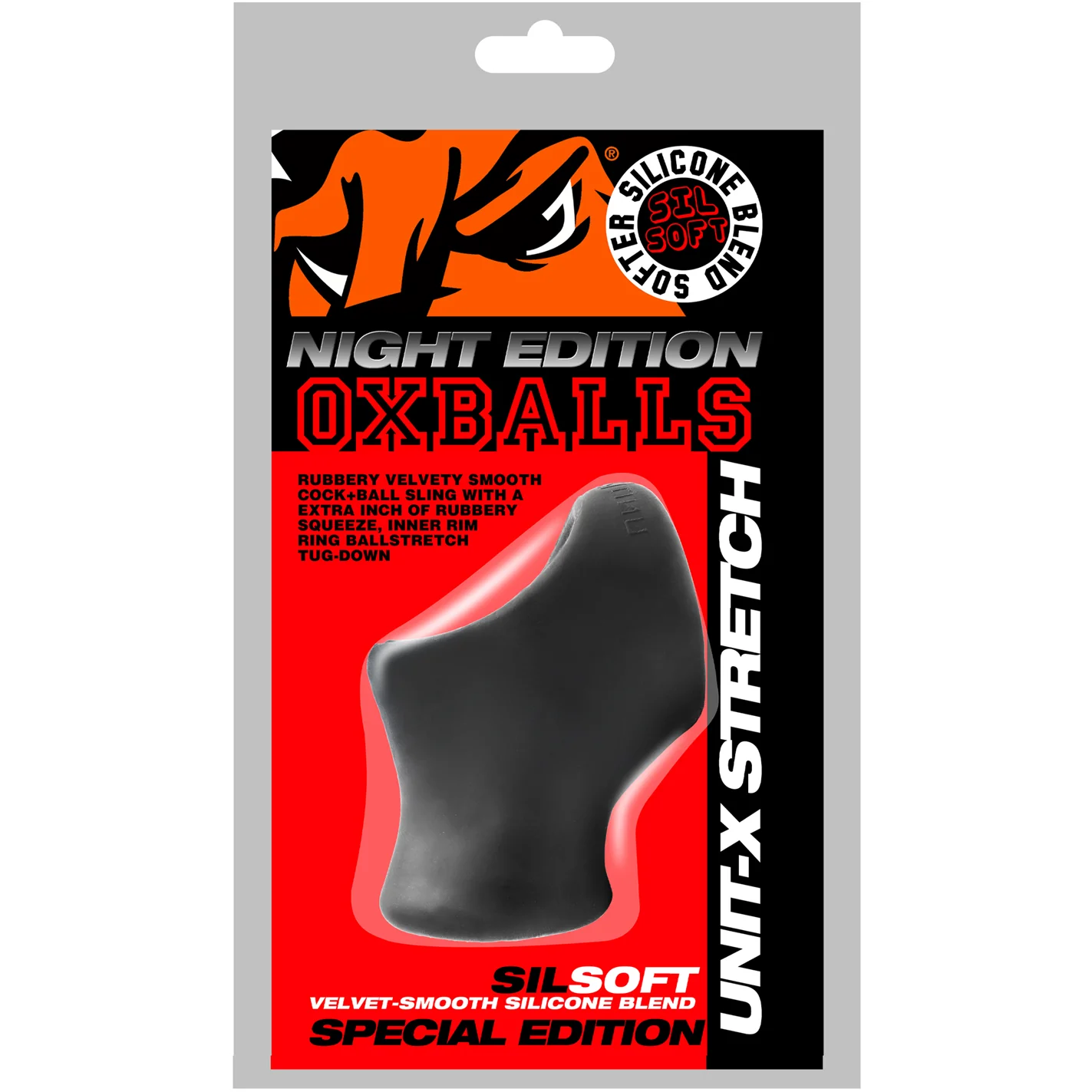 Oxballs Unit-X Cock Ring And Ball Stretcher - Night Edition - Image 9