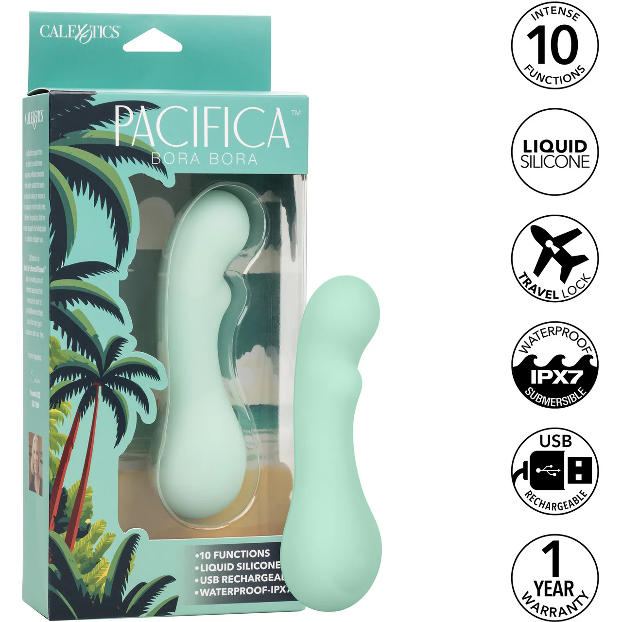 Pacifica Bora Bora Rechargeable Waterproof Silicone G-Spot Vibrator By CalExotics - Image 9