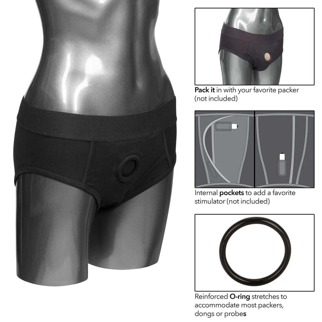 Packer Gear Black Brief Packing Harness By CalExotics - 2XL/3XL - Image 4
