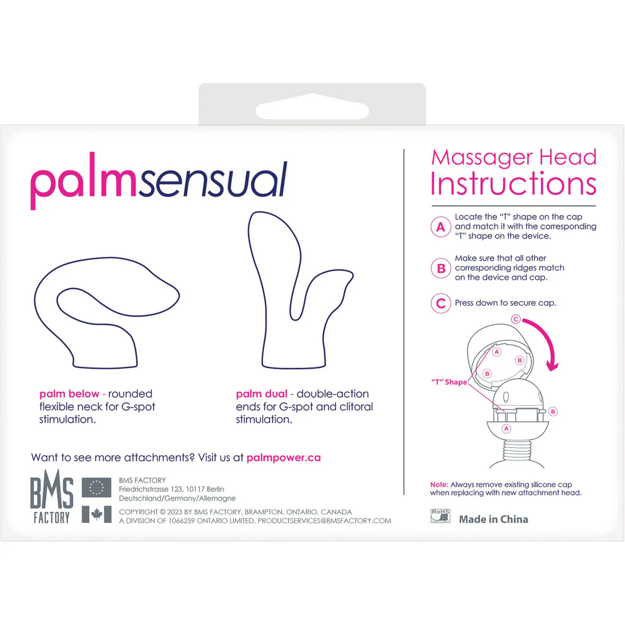 Palm Sensual Silicone Attachments For The PalmPower Wand Massager - Blue - Image 5