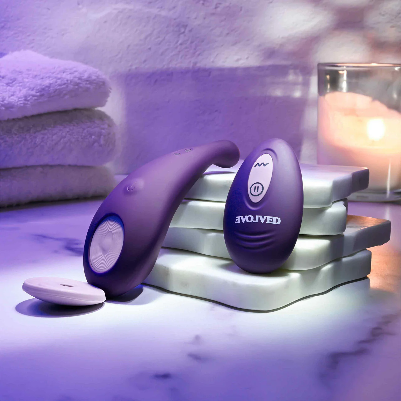 Panty Party Rechargeable Silicone Magnetic Panty Vibrator With Remote By Evolved Novelties - Purple - Image 14