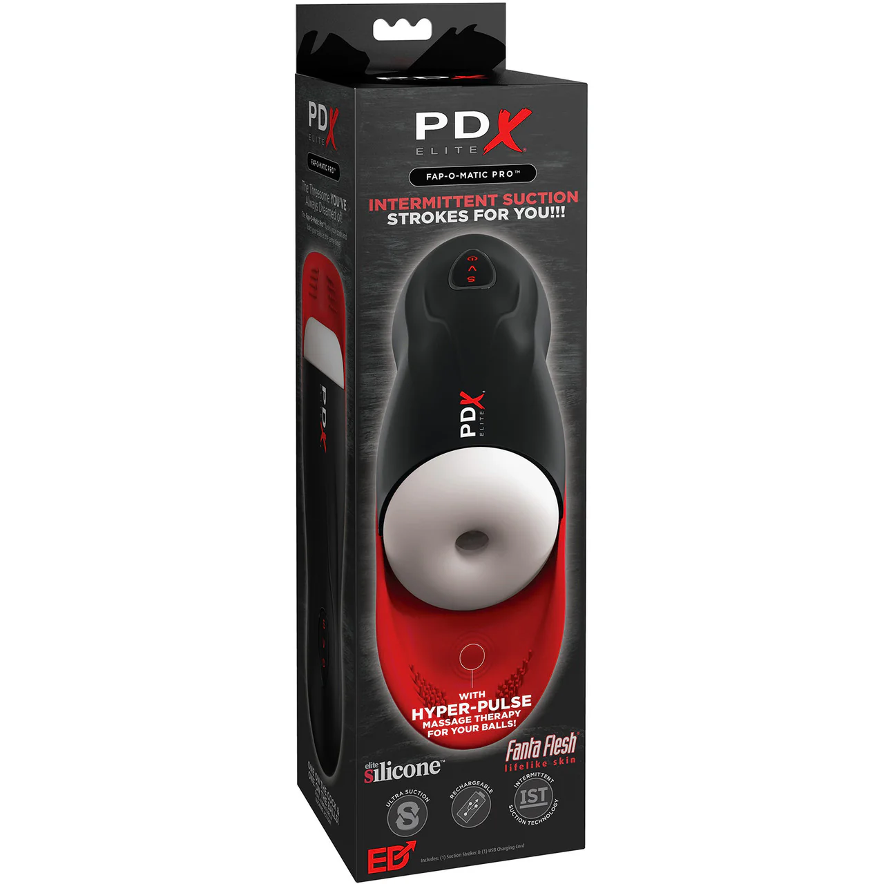 PDX Elite Fap-O-Matic Pro Sucking & Vibrating Penis Masturbator With Ball Massager By Pipedream - Image 3
