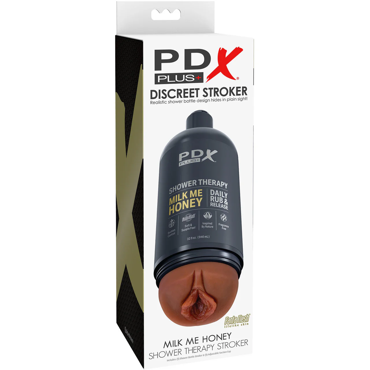 PDX Plus Shower Therapy Milk Me Honey Discreet Penis Stroker By Pipedream - Chocolate - Image 6
