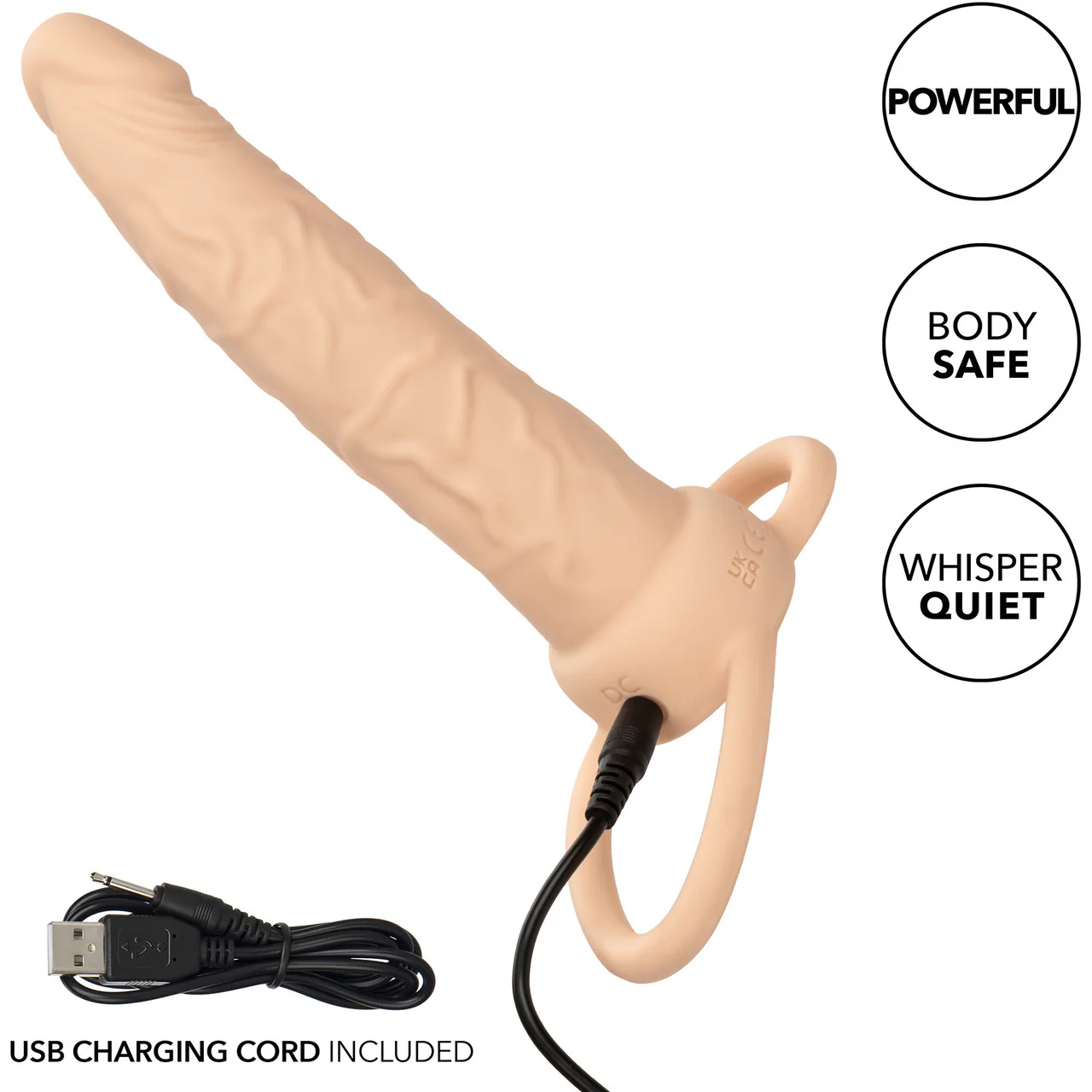 Performance Maxx Rechargeable Vibrating 5.5" Silicone Dual Penetrator - Vanilla - Image 12