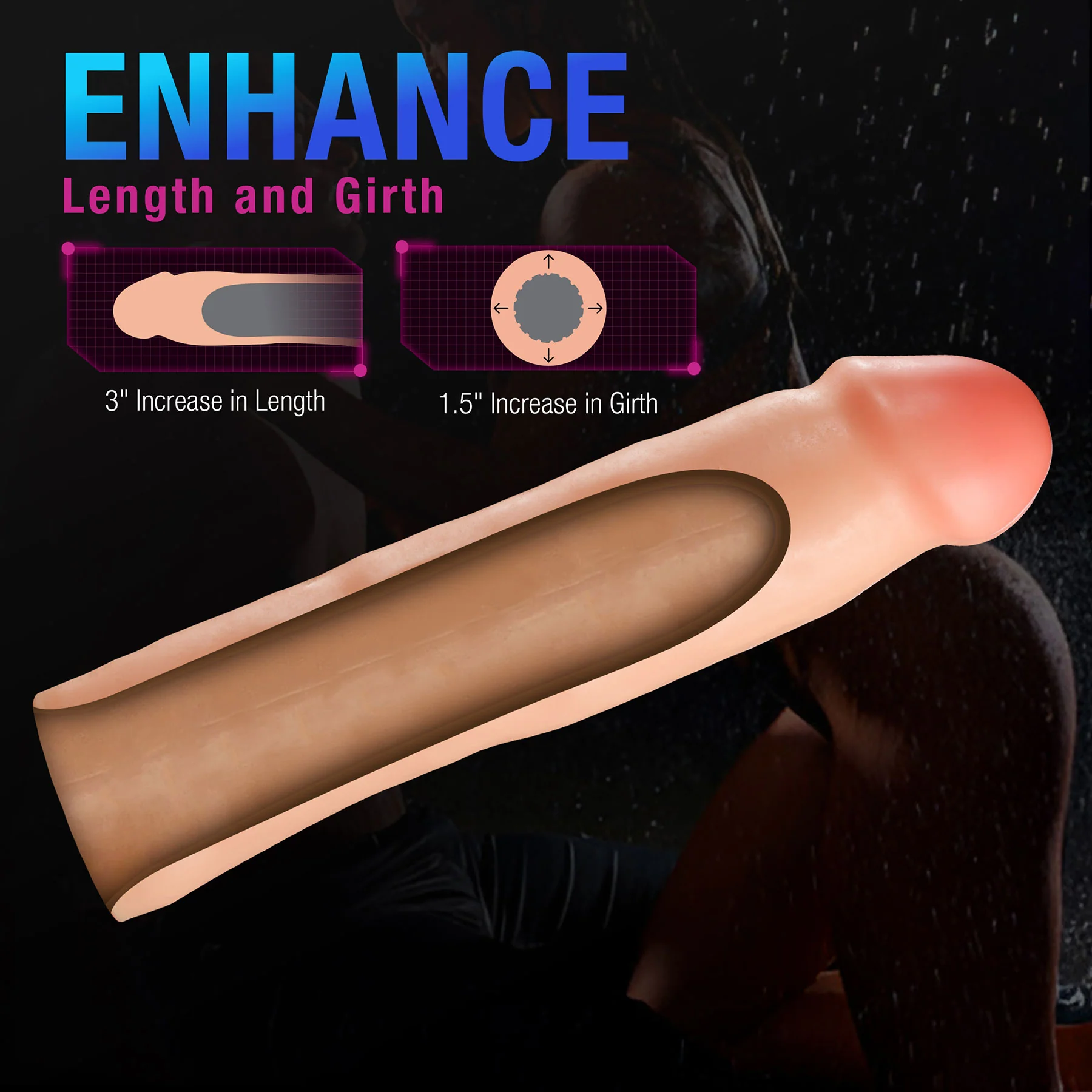 Performance Plus Silicone Realistic Penis Extender Sleeve By Blush - Image 21