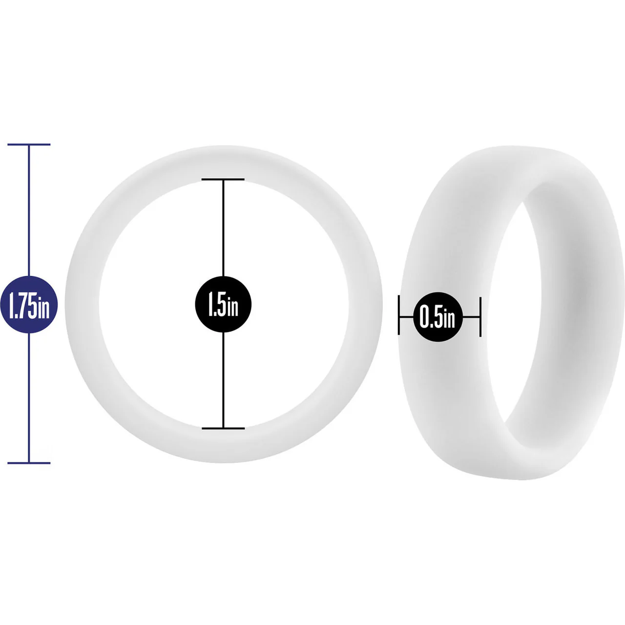 Performance Silicone Glo Pro Cock Ring By Blush Novelties - White Glow - Image 3