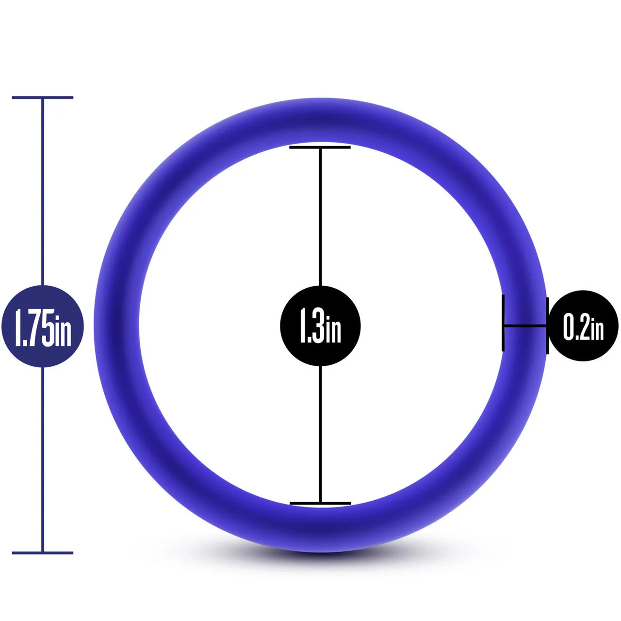 Performance VS1 Pure Premium Medium Silicone Cock Rings By Blush Novelties - Indigo - Image 4