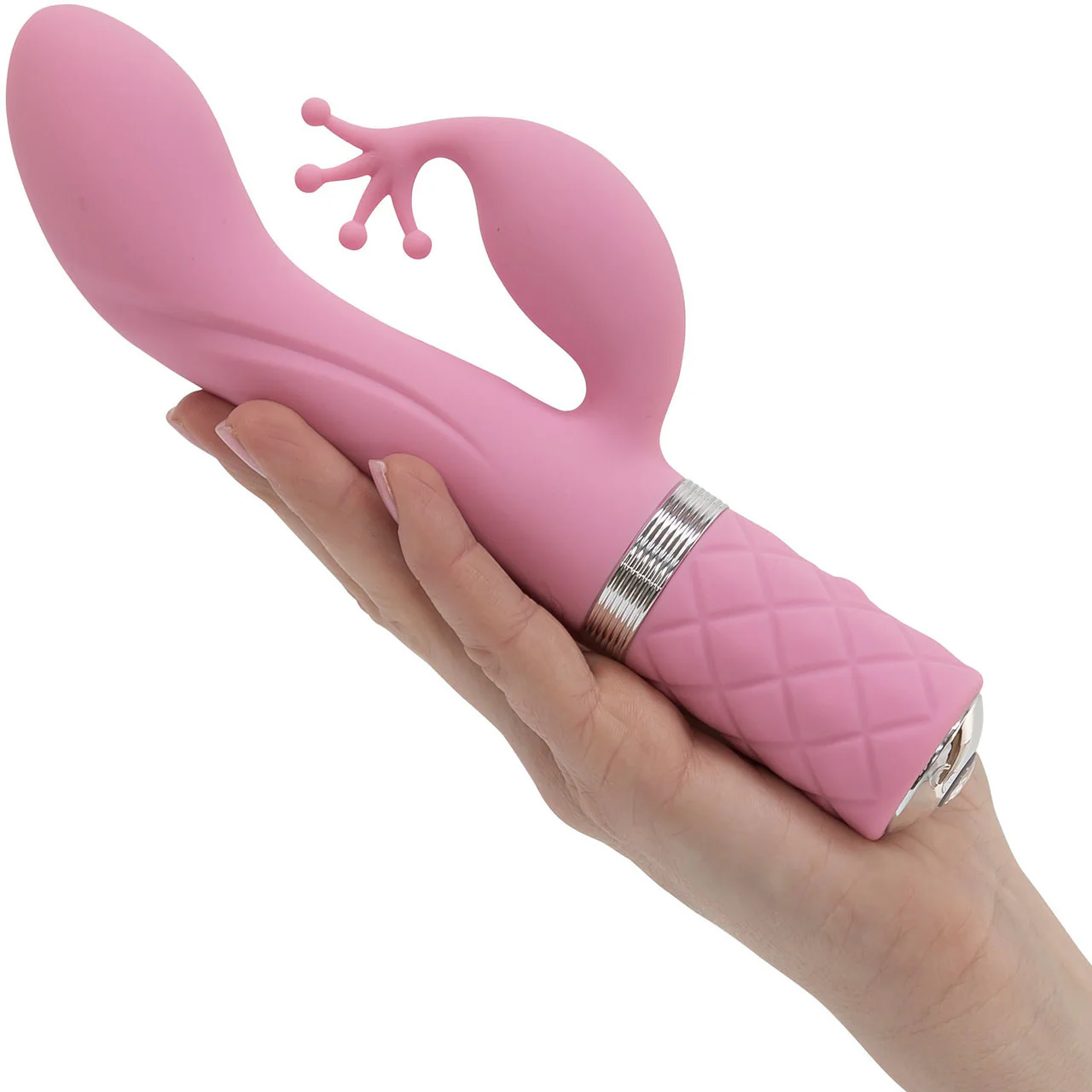 Pillow Talk Kinky Silicone Waterproof Rechargeable Dual Stimulation Vibrator - Pink - Image 4