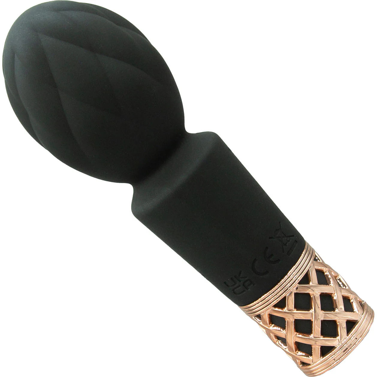 Pillow Talk Secrets Pleasure Rechargeable Silicone Mini Wand - Black & Rose Gold - Image 3