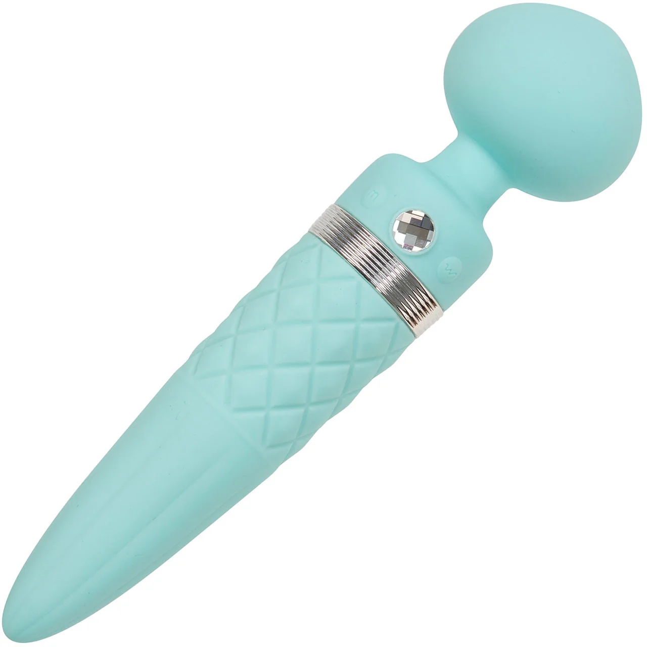 Pillow Talk Sultry Silicone Rechargeable Wand Style Vibrator - Teal