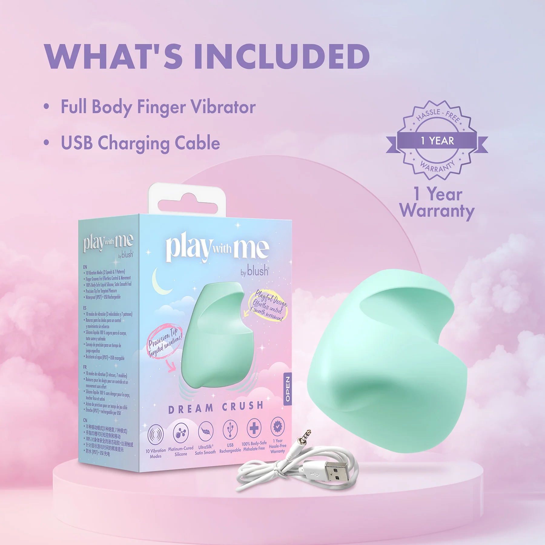Play With Me Dream Crush Rechargeable Silicone Clitoral Stimulator By Blush - Image 12