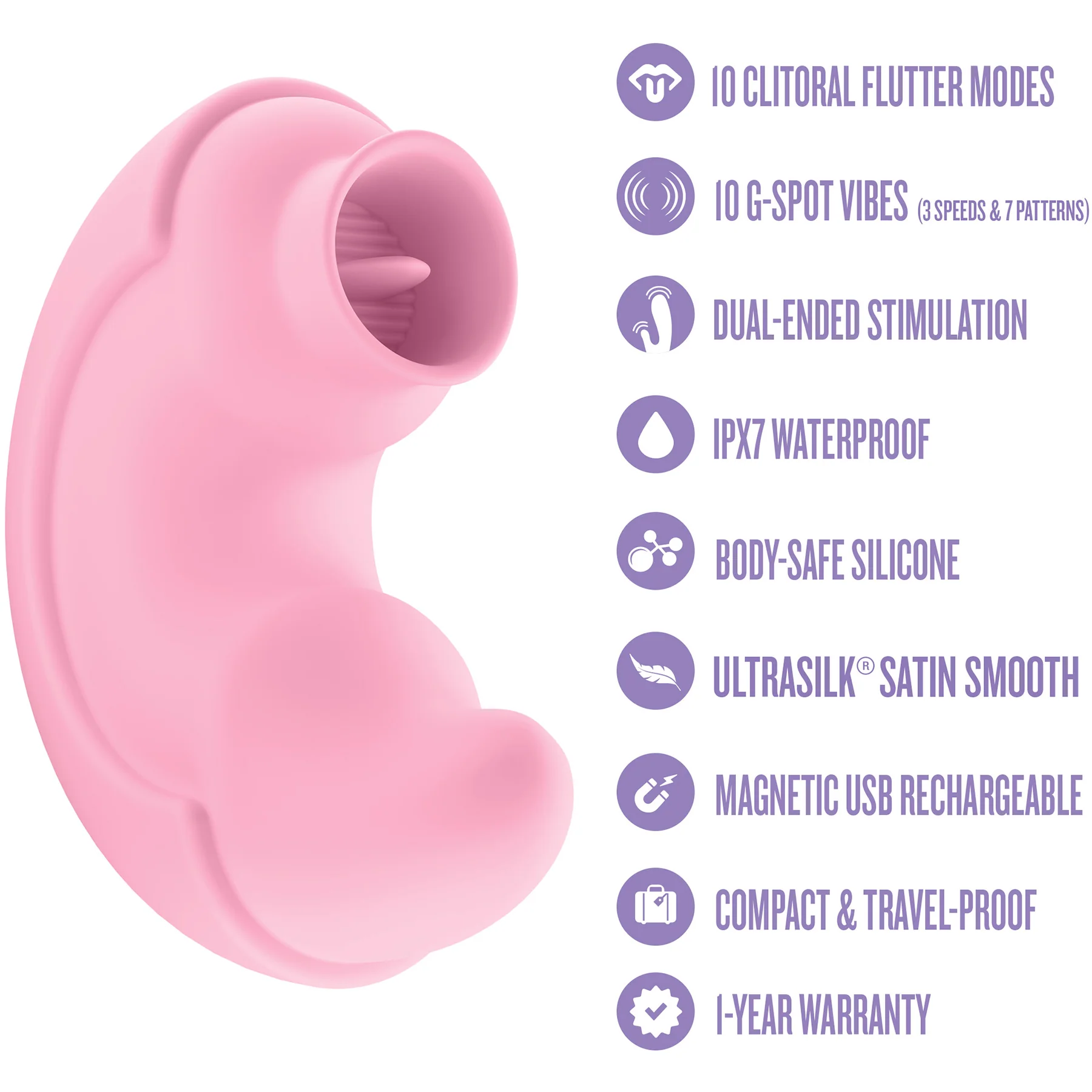 Play With Me Pout & Play Discreet Silicone Double Ended Vibrator By Blush - Image 14