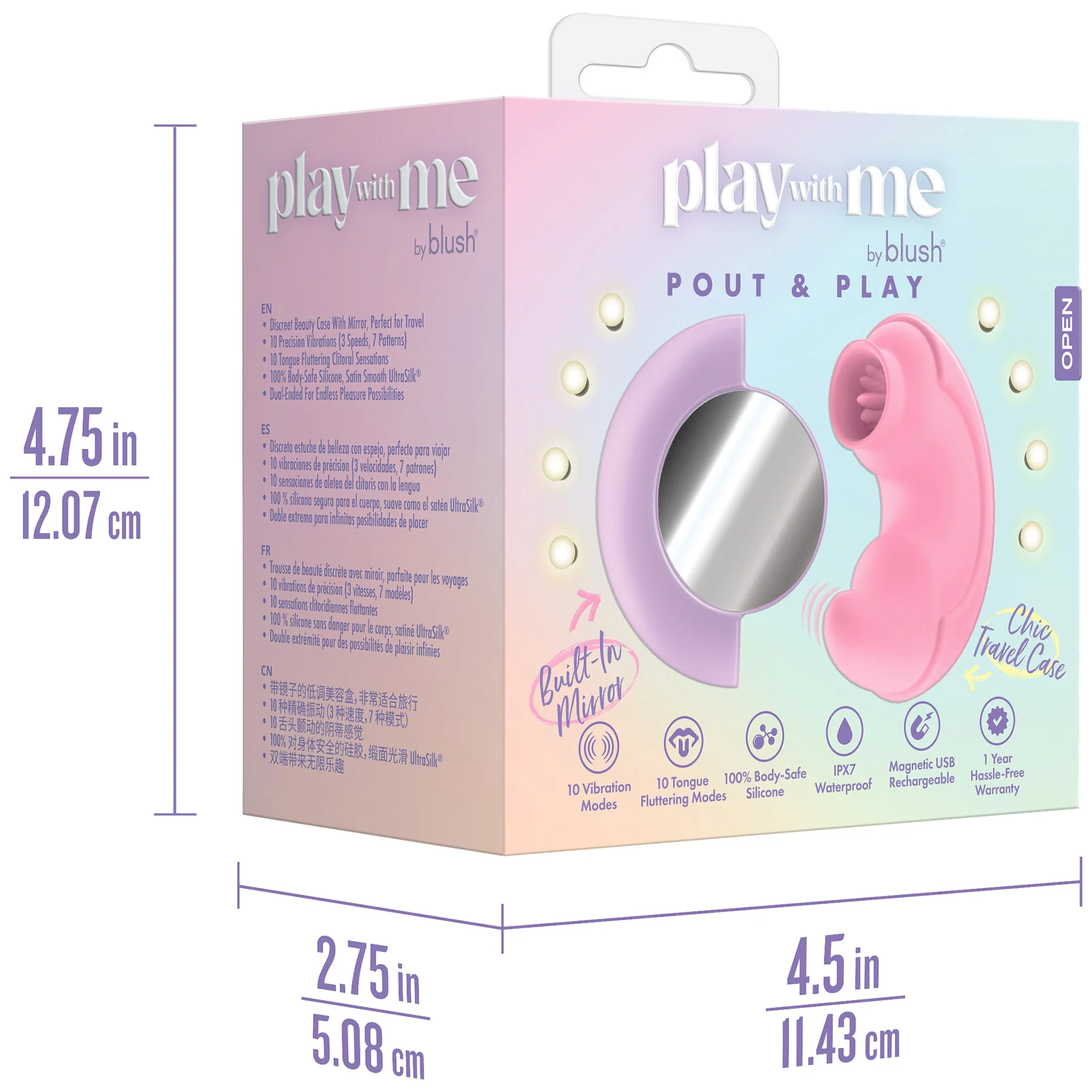Play With Me Pout & Play Discreet Silicone Double Ended Vibrator By Blush - Image 16