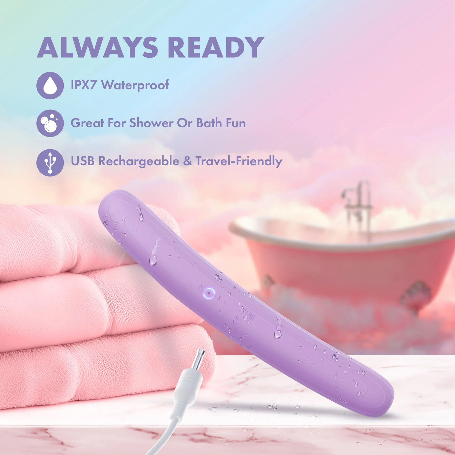 Play With Me Rechargeable Silicone Double Ended Vibrator - Image 4