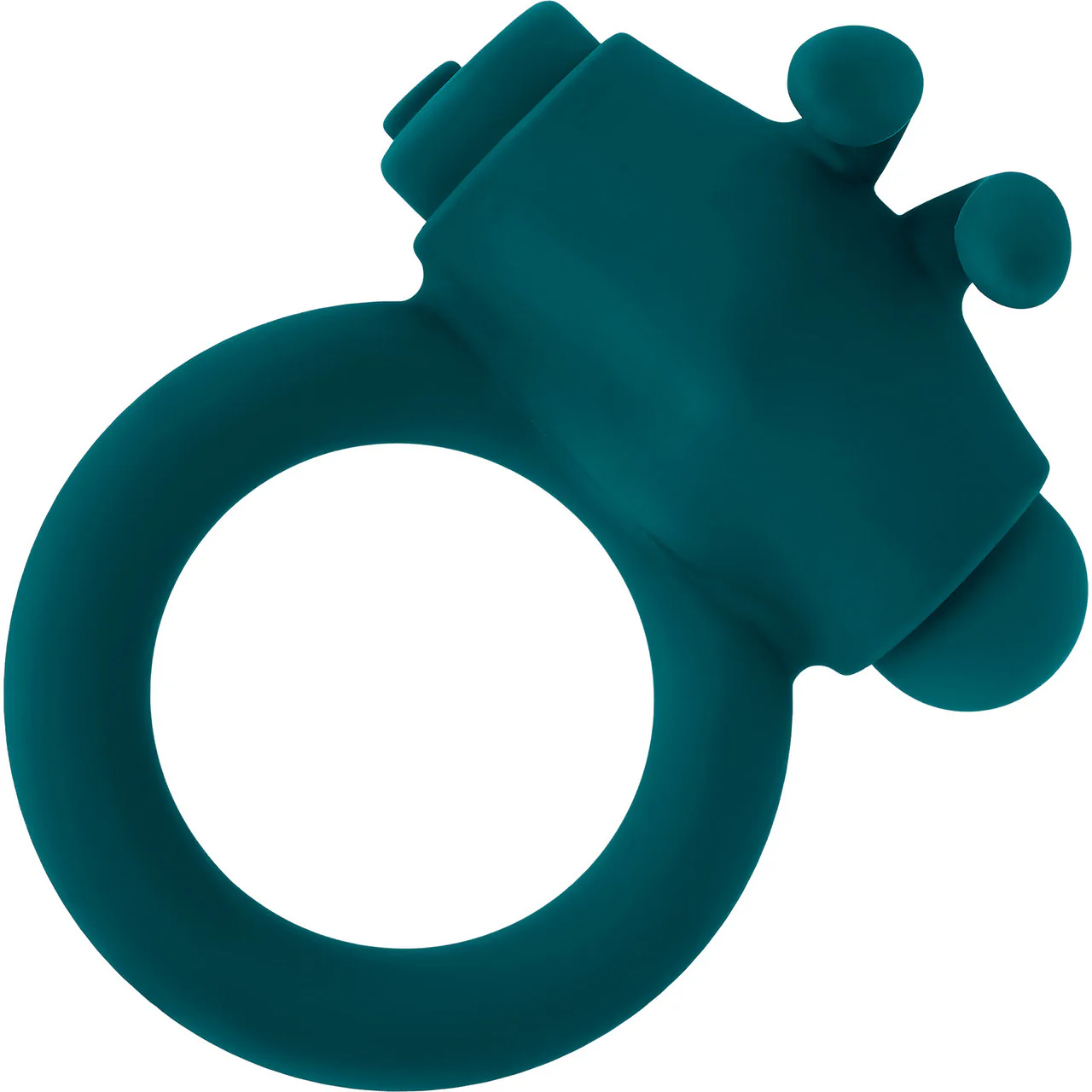 Playboy Pleasure Bunny Buzzer Rechargeable Silicone Vibrating Cock Ring - Evergreen - Image 3